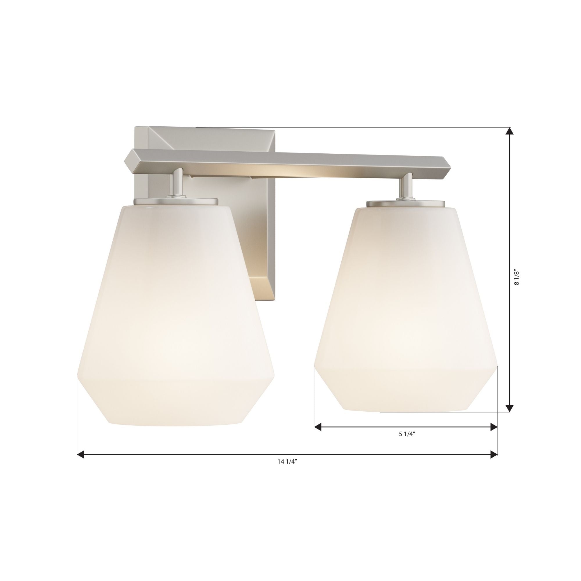 Minka-Lavery Siena 14.25 in. 2-Light Vanity, Brushed Nickel with Alabaster Glass