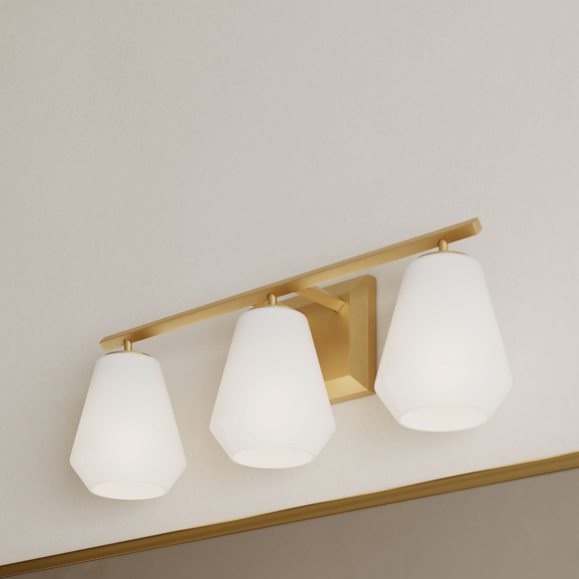 Minka-Lavery Siena 22.75 in. 3-Light Vanity, Legacy Brass with Alabaster Tapered Glass