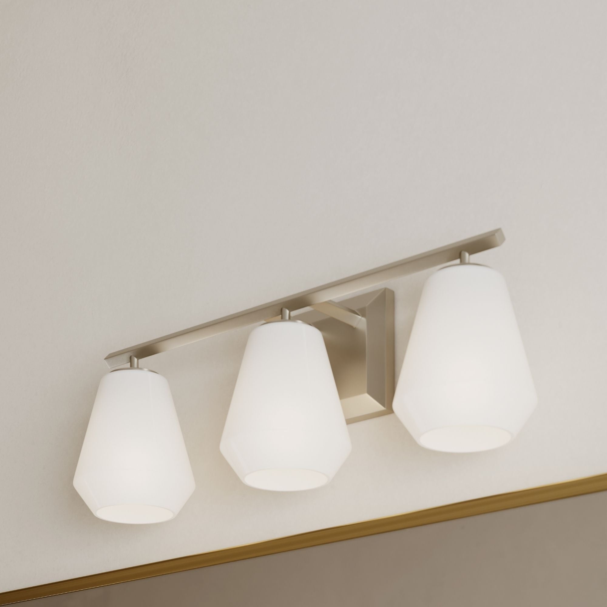 Minka-Lavery Siena 22.75 in. 3-Light Vanity, Brushed Nickel with Alabaster Glass