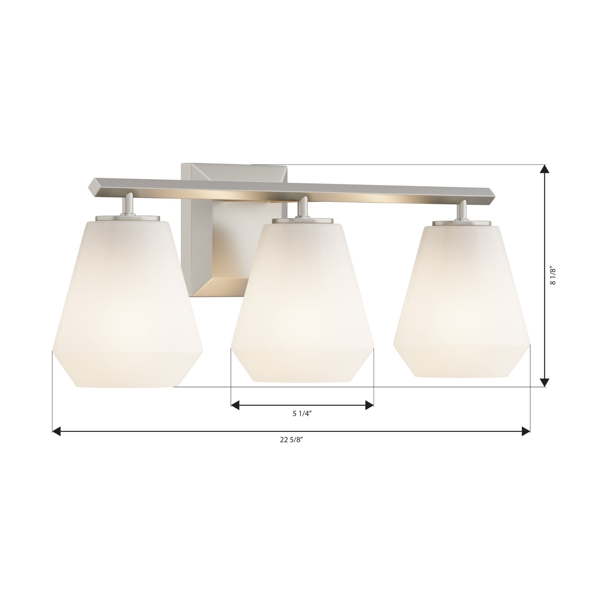 Minka-Lavery Siena 22.75 in. 3-Light Vanity, Brushed Nickel with Alabaster Glass