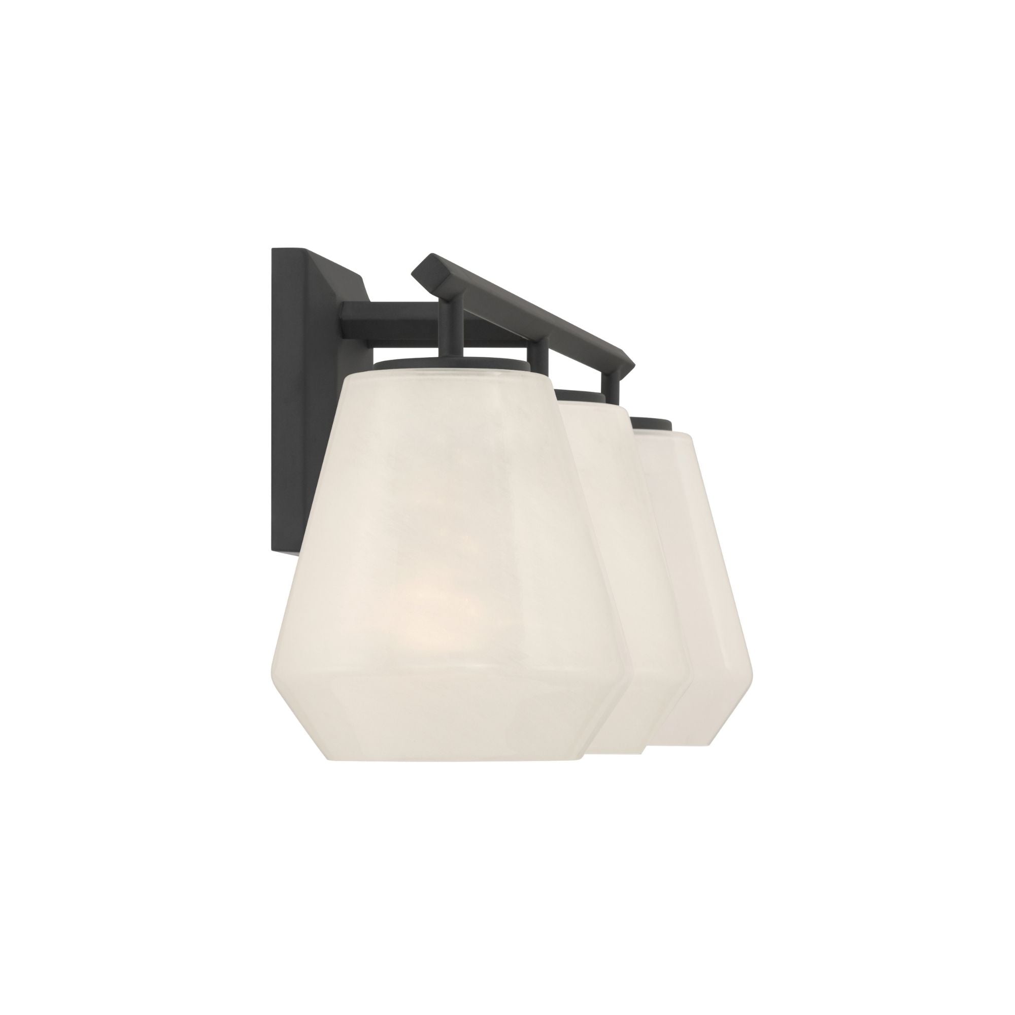 Minka-Lavery Siena 22.75 in. 3-Light Vanity, Dark Matte Black with Alabaster Tapered Glass