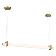 Minka-Lavery Sorelle 58 in. Linear Chandelier, Legacy Brass with Etched Opal Glass