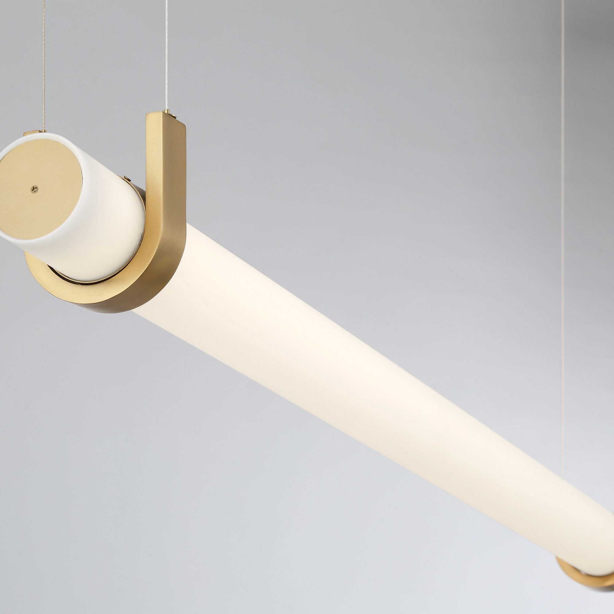 Minka-Lavery Sorelle 58 in. Linear Chandelier, Legacy Brass with Etched Opal Glass