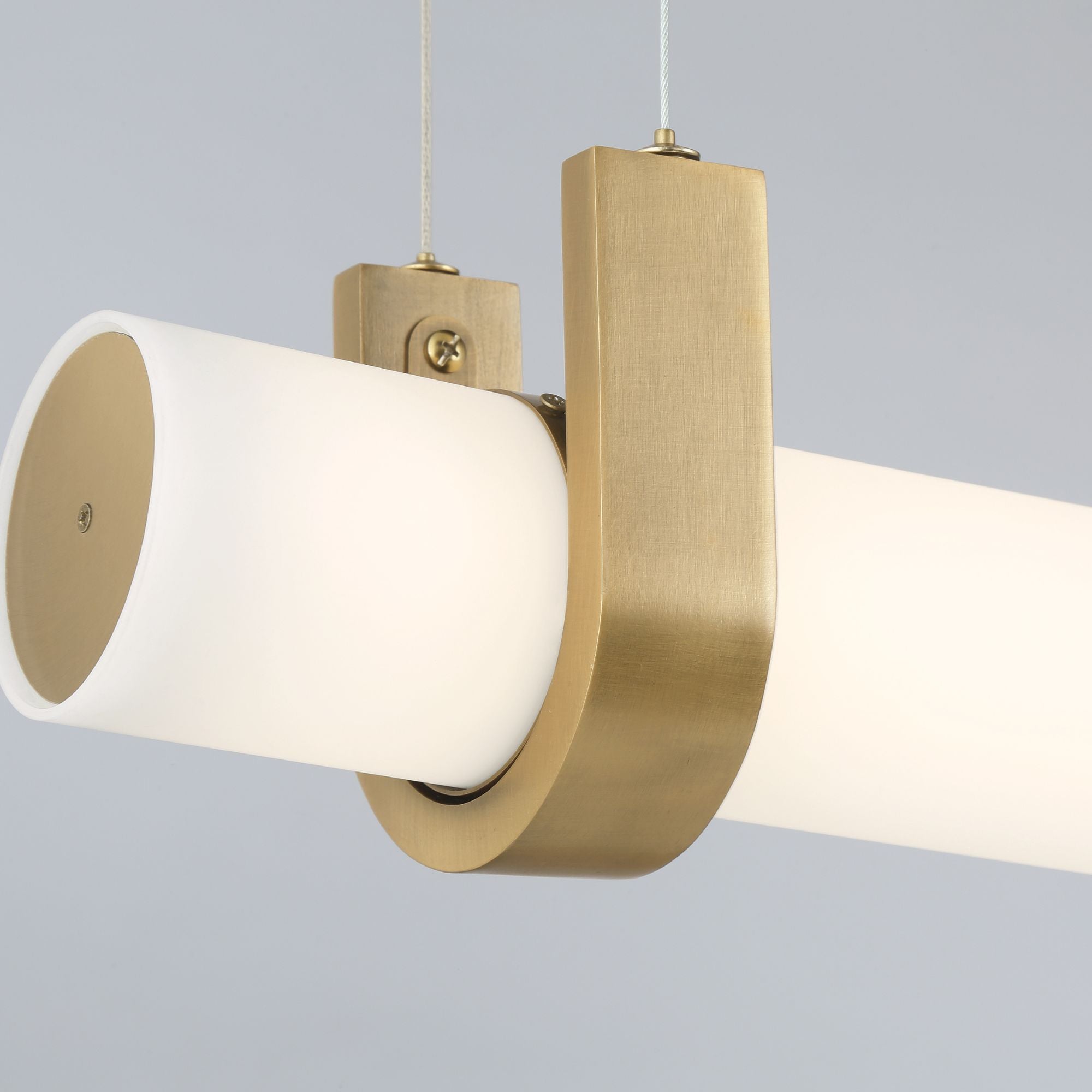 Minka-Lavery Sorelle 58 in. Linear Chandelier, Legacy Brass with Etched Opal Glass
