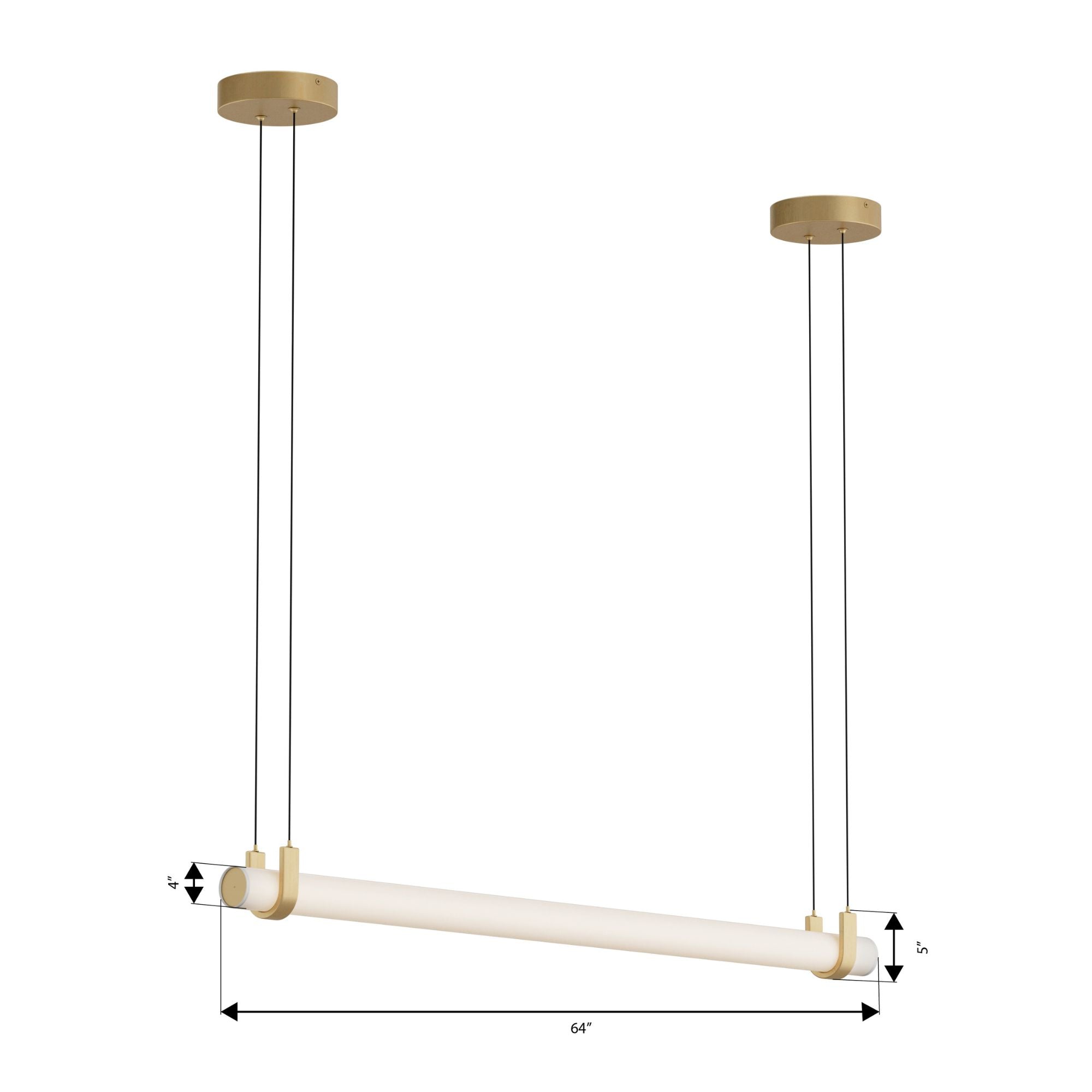 Minka-Lavery Sorelle 58 in. Linear Chandelier, Legacy Brass with Etched Opal Glass