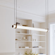 Minka-Lavery Sorelle 58 in. Linear Chandelier, Dark Bronze with Etched Opal Glass