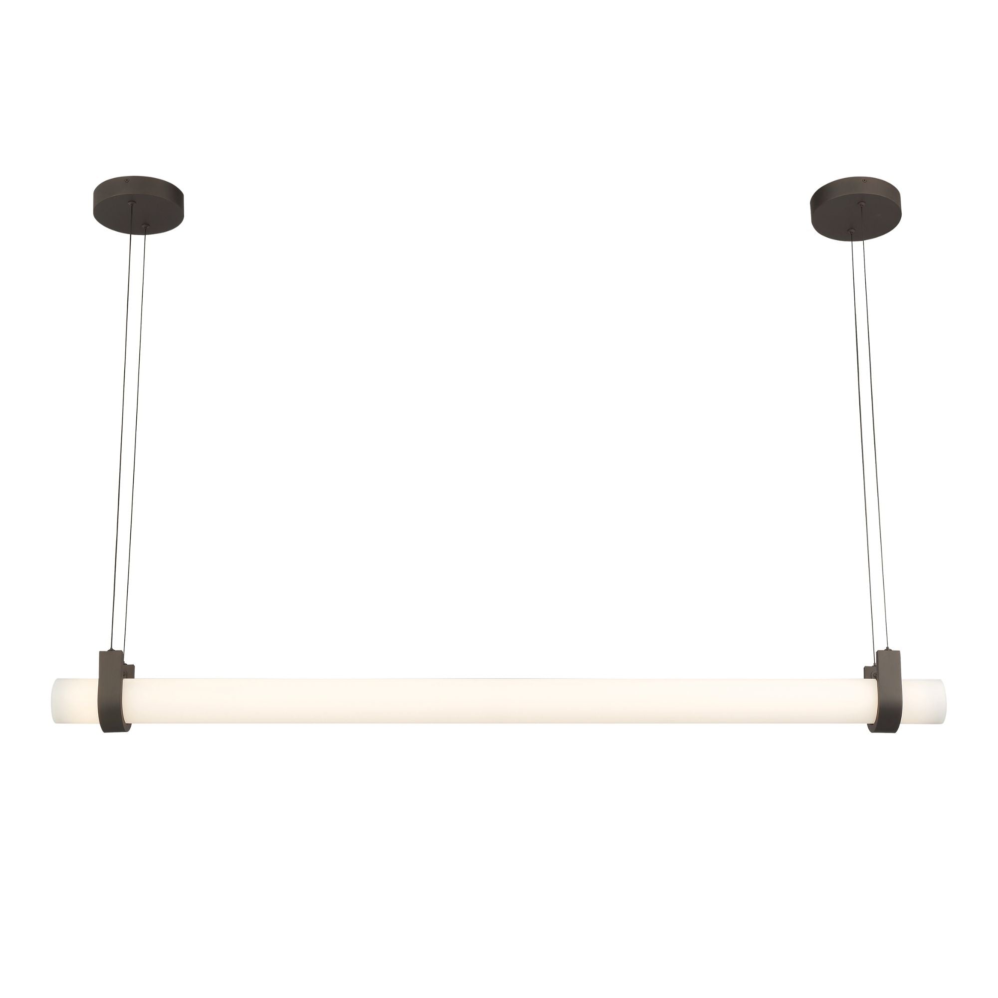 Minka-Lavery Sorelle 58 in. Linear Chandelier, Dark Bronze with Etched Opal Glass