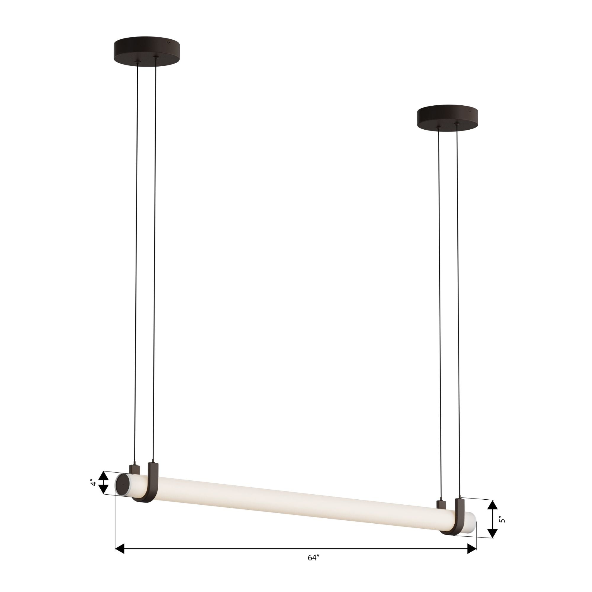 Minka-Lavery Sorelle 58 in. Linear Chandelier, Dark Bronze with Etched Opal Glass