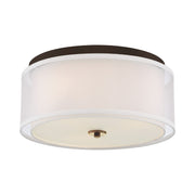 Studio 5 16" 3-Light Flush Mount, Bronze & Brass Finish