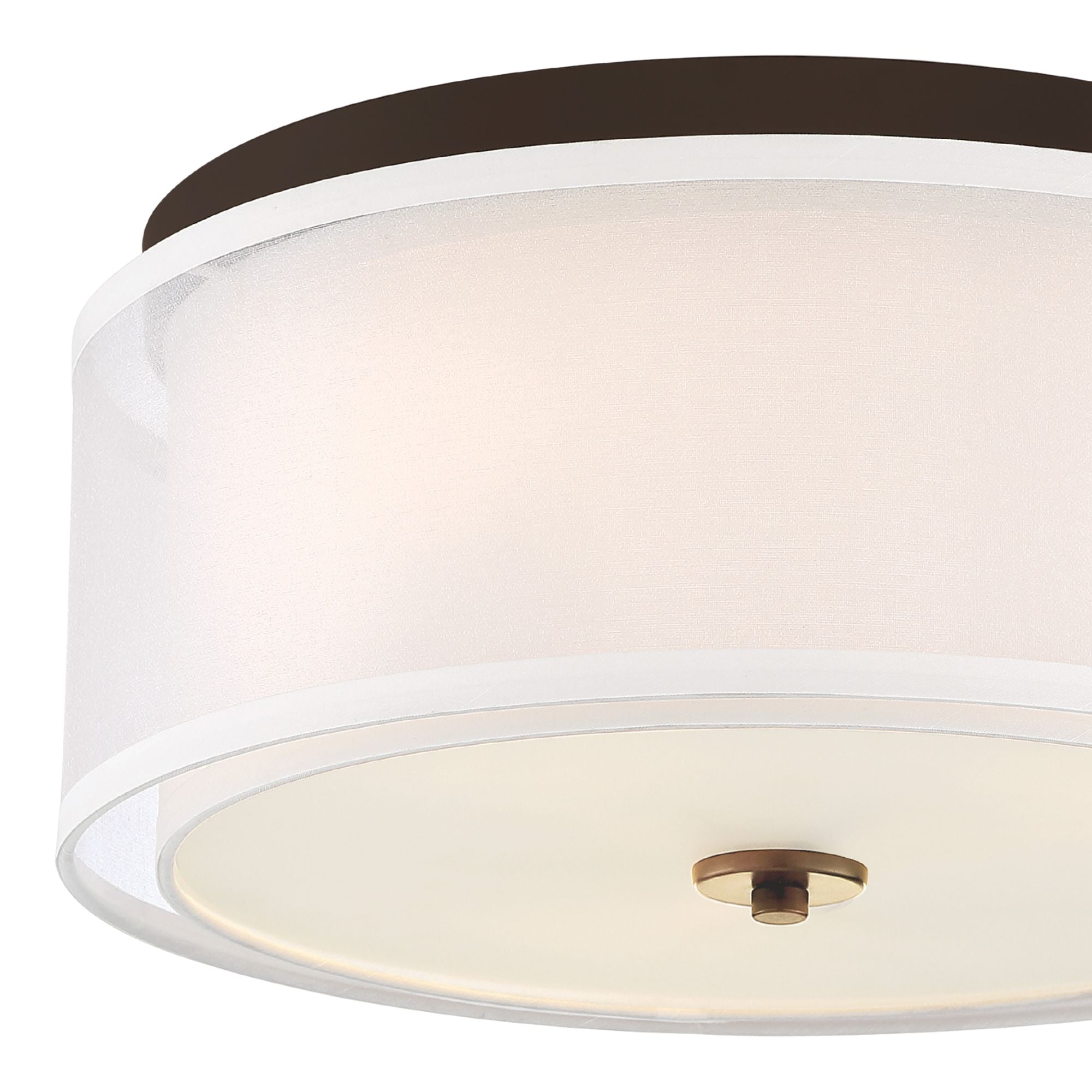 Studio 5 16" 3-Light Flush Mount, Bronze & Brass Finish