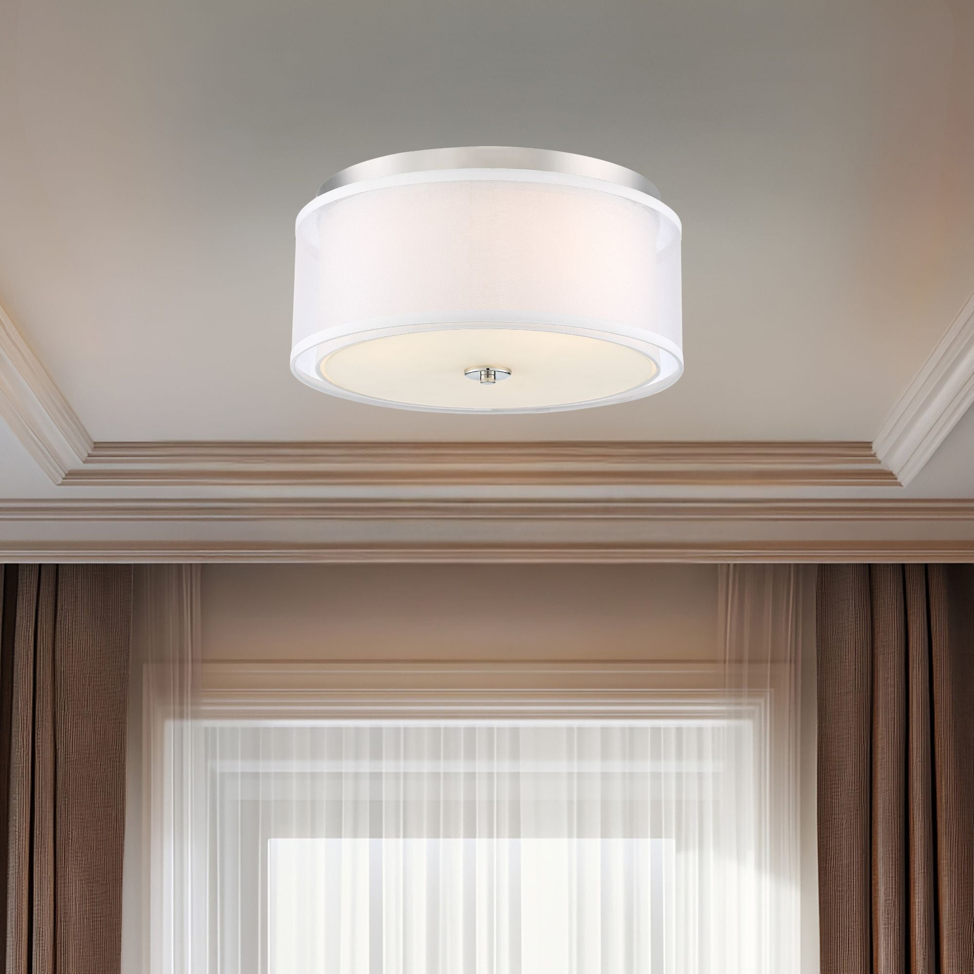 Studio 5 16" 3-Light Flush Mount, Polished Nickel Finish