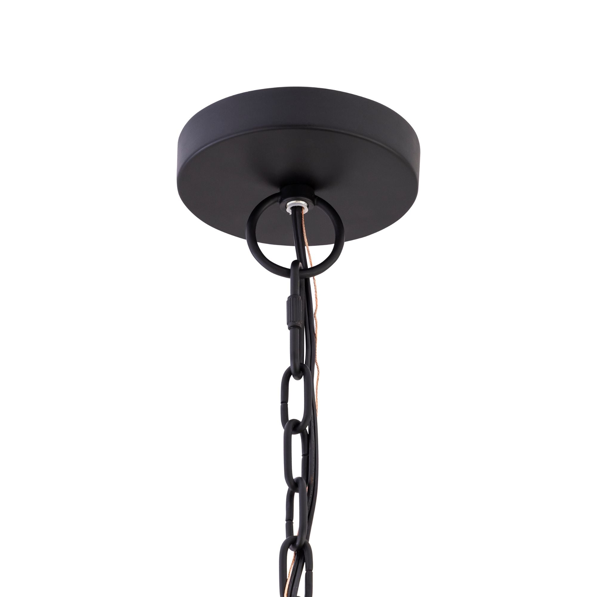 Minka-Lavery Sylari 30 in. Pendant Light, Dark Matte Black with Opal Glass Cone Shade