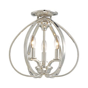 Tilbury 14" 3-Light Semi-Flush Mount, Polished Nickel Finish