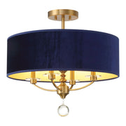 Van Noord 21" 4-Light Semi-Flush Mount, Oxidized Aged Brass Finish