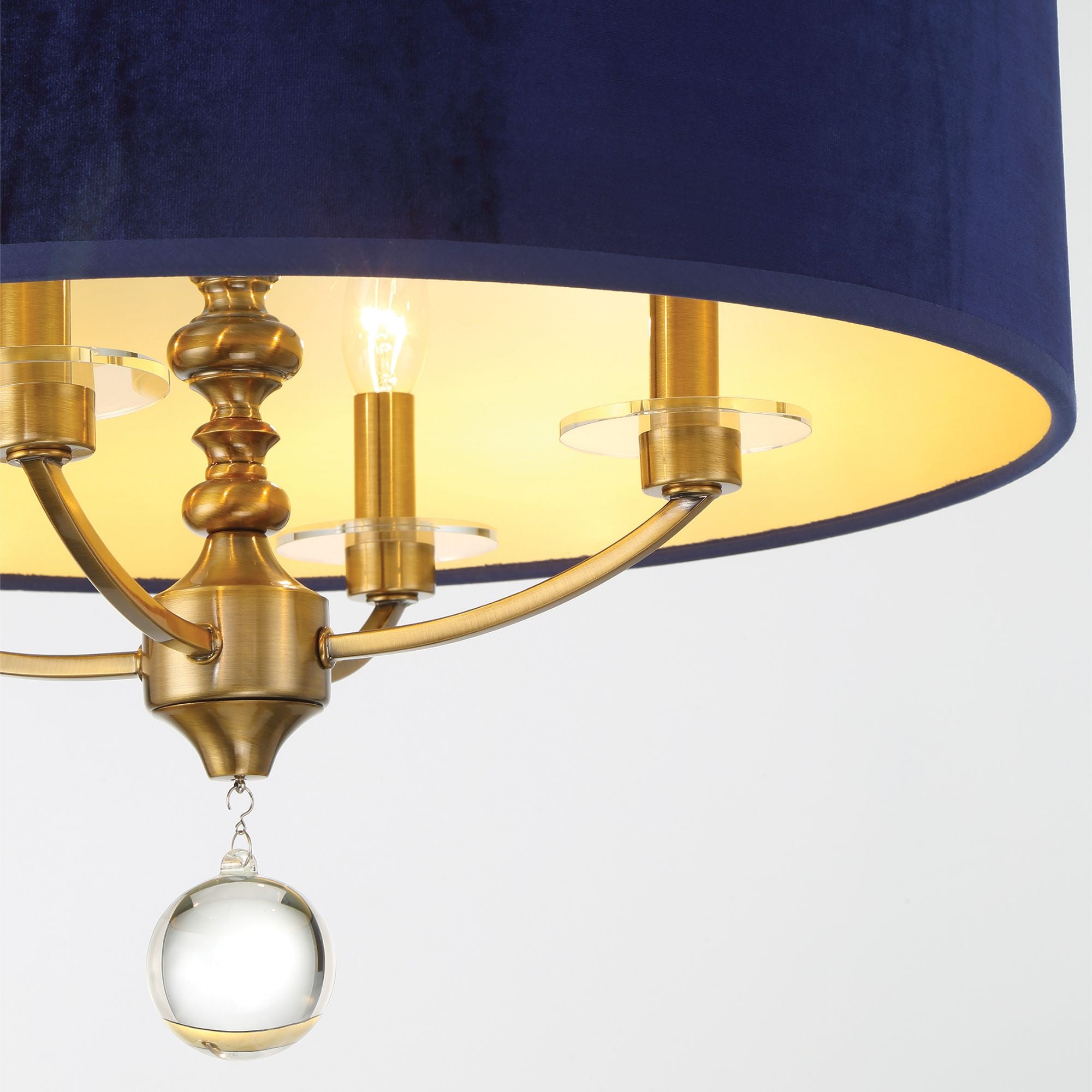 Van Noord 21" 4-Light Semi-Flush Mount, Oxidized Aged Brass Finish