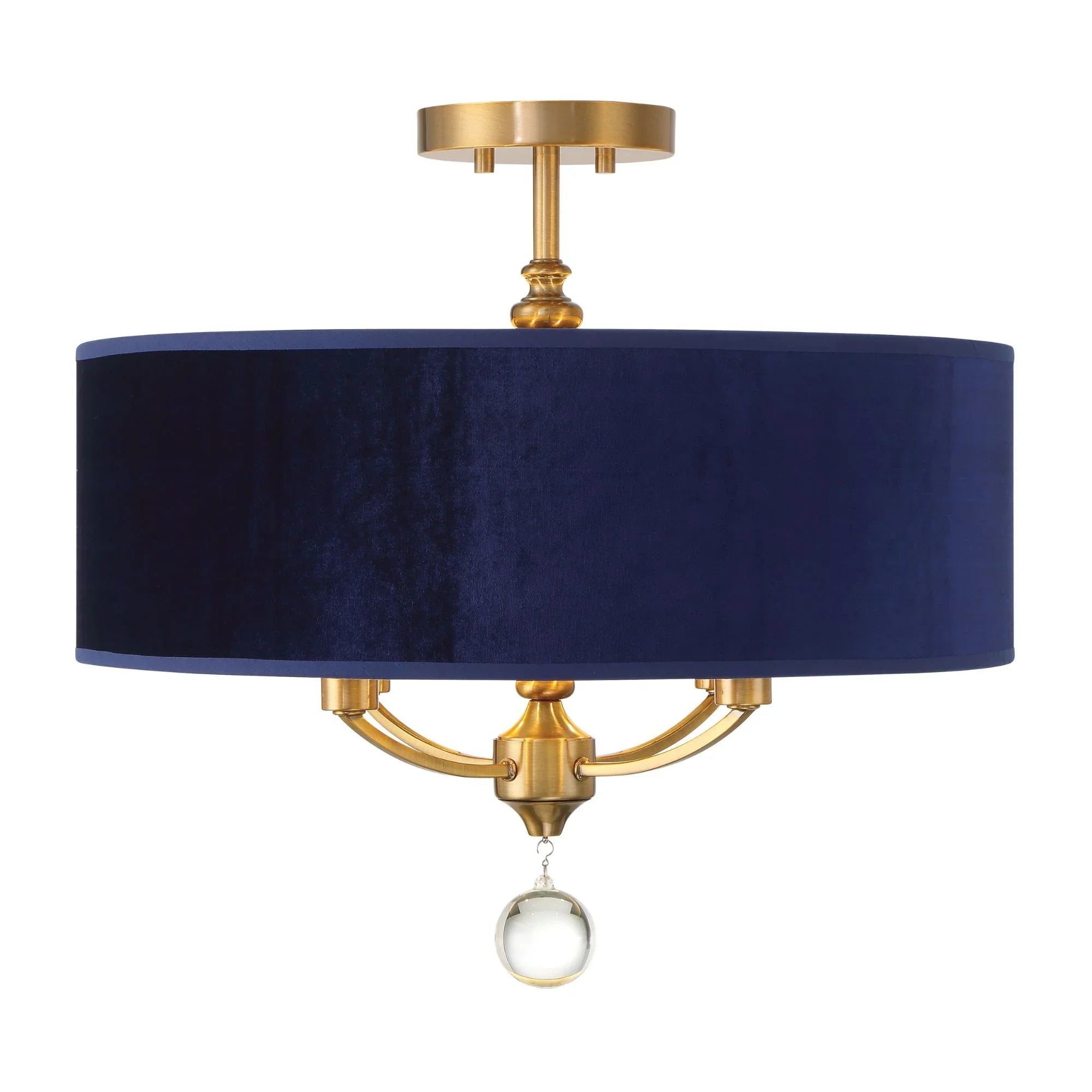 Van Noord 21" 4-Light Semi-Flush Mount, Oxidized Aged Brass Finish