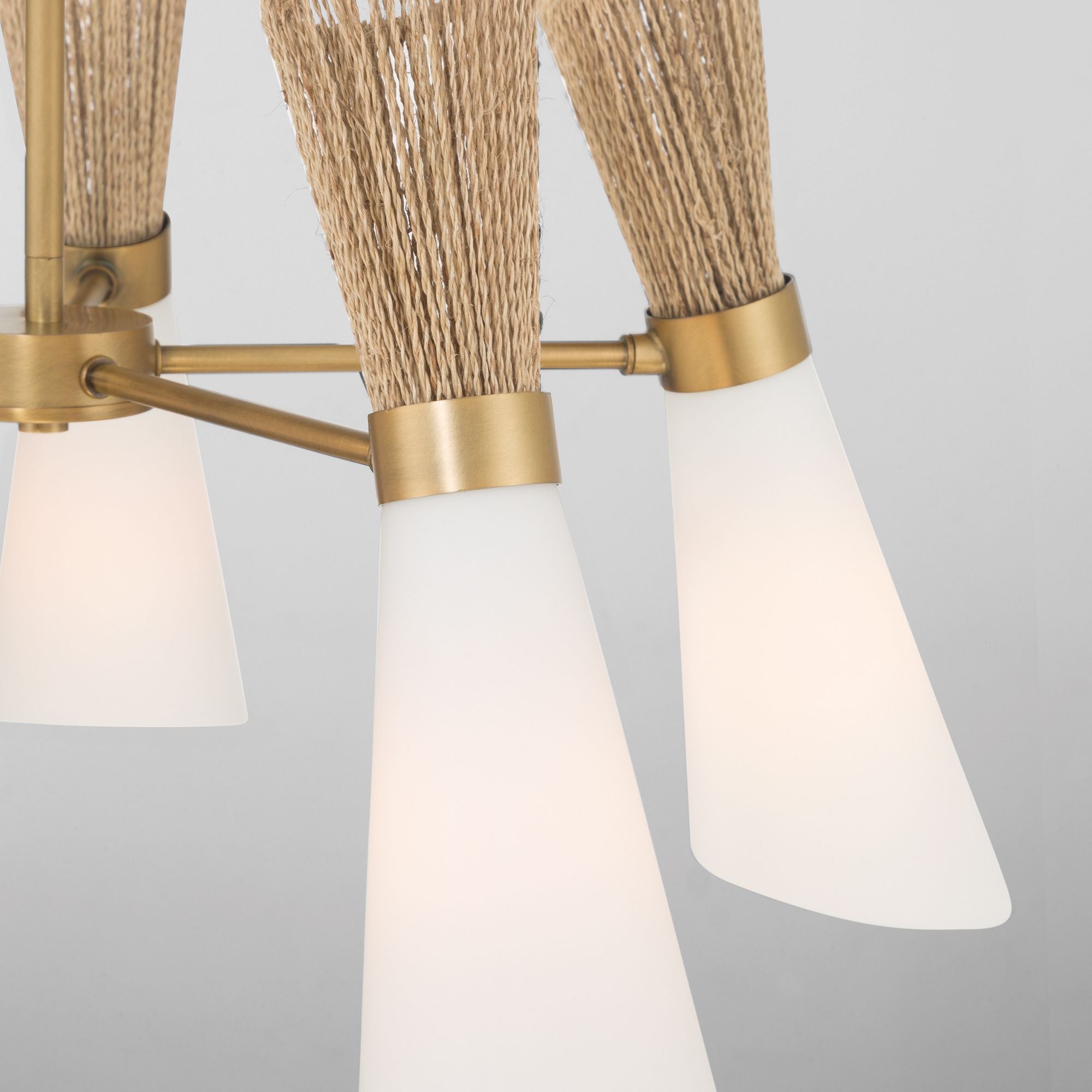 Minka-Lavery Vantrel 26.25 in. 5-Light Chandelier, Legacy Brass with Etched Opal Glass