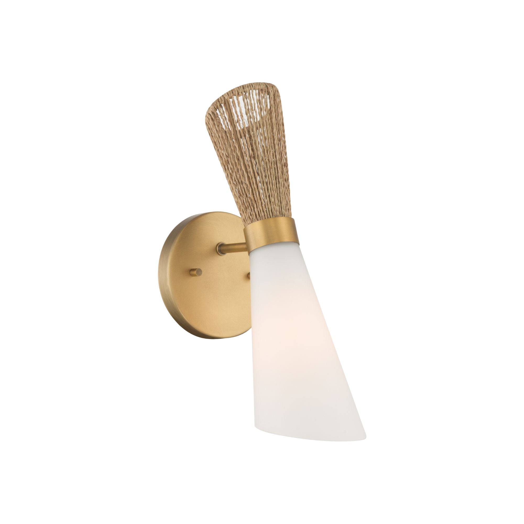 Minka-Lavery Vantrel 13.75 in. Wall Sconce, Legacy Brass with Etched Opal Glass