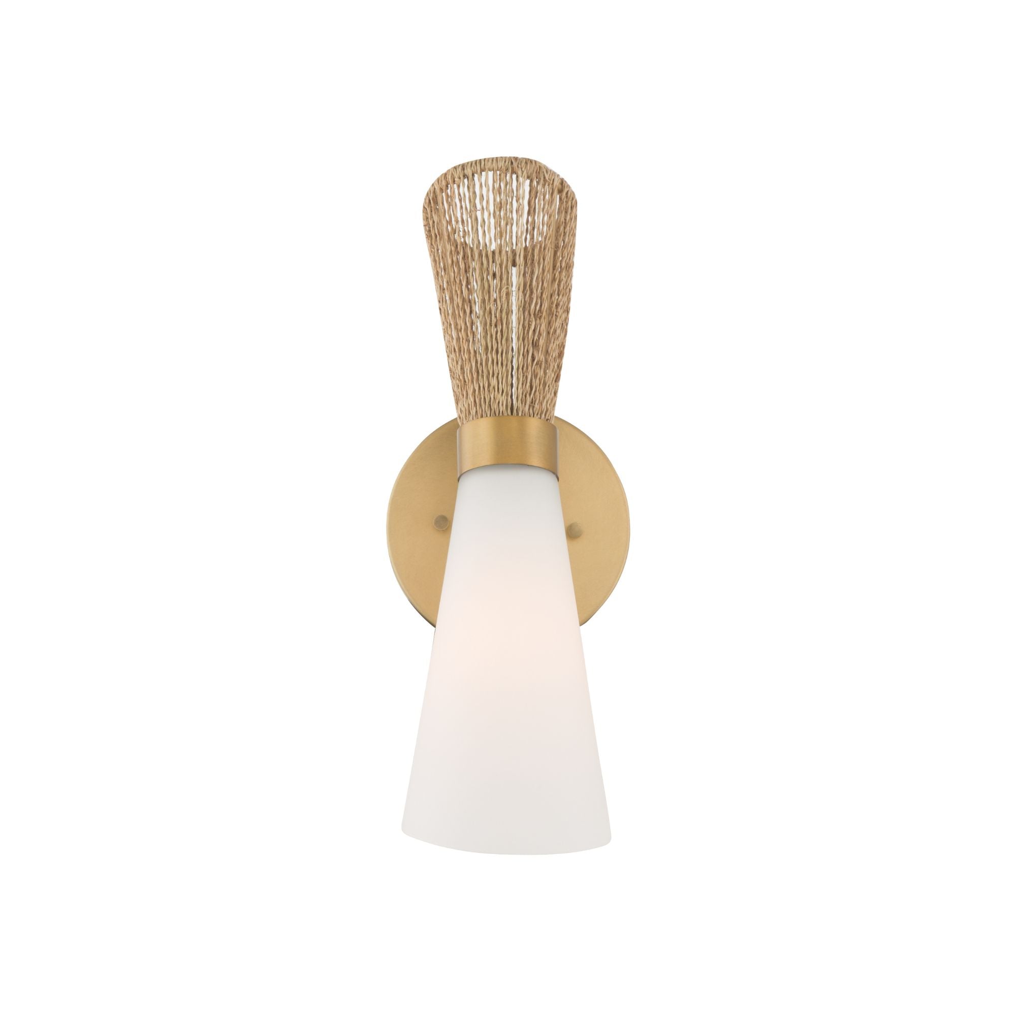 Minka-Lavery Vantrel 13.75 in. Wall Sconce, Legacy Brass with Etched Opal Glass