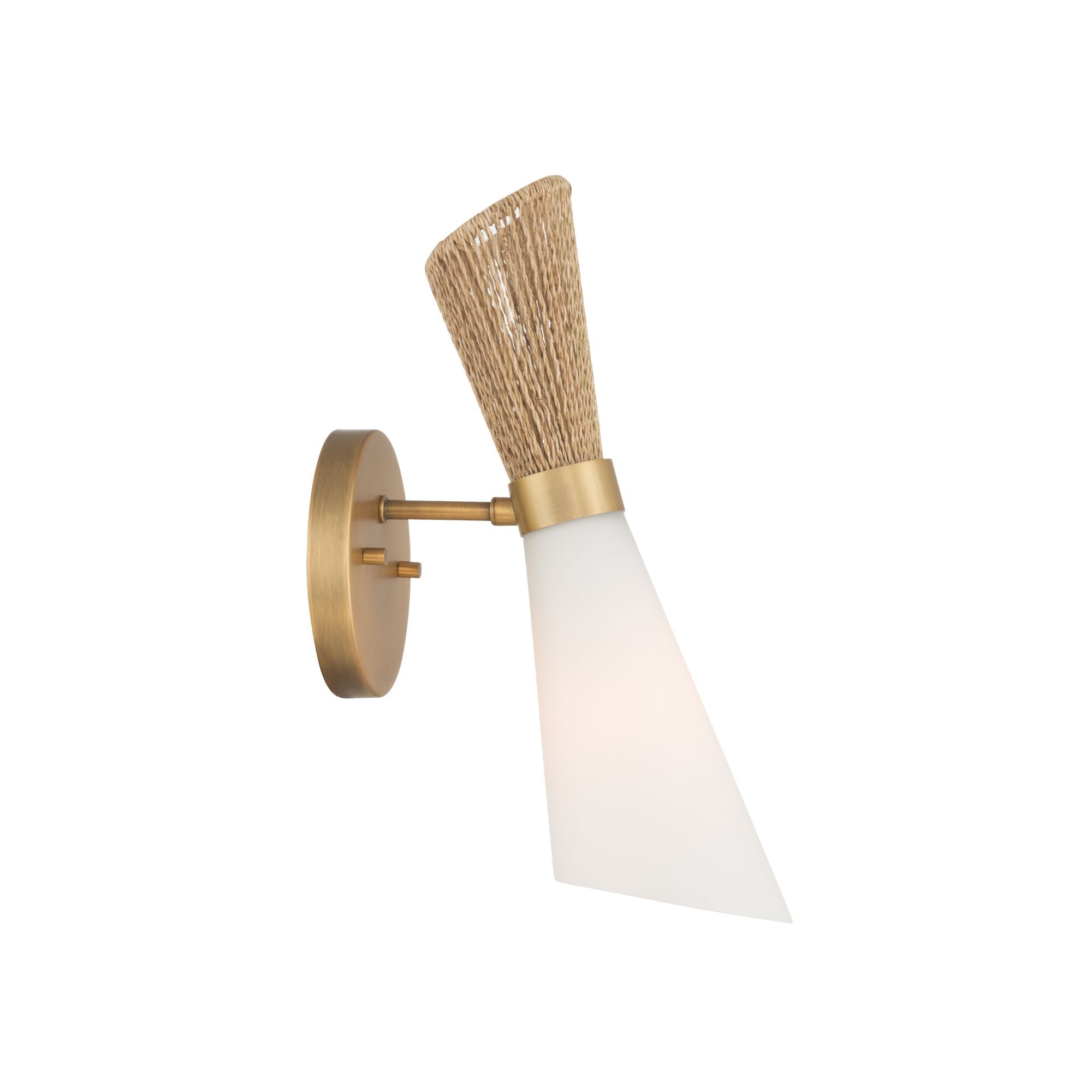 Minka-Lavery Vantrel 13.75 in. Wall Sconce, Legacy Brass with Etched Opal Glass