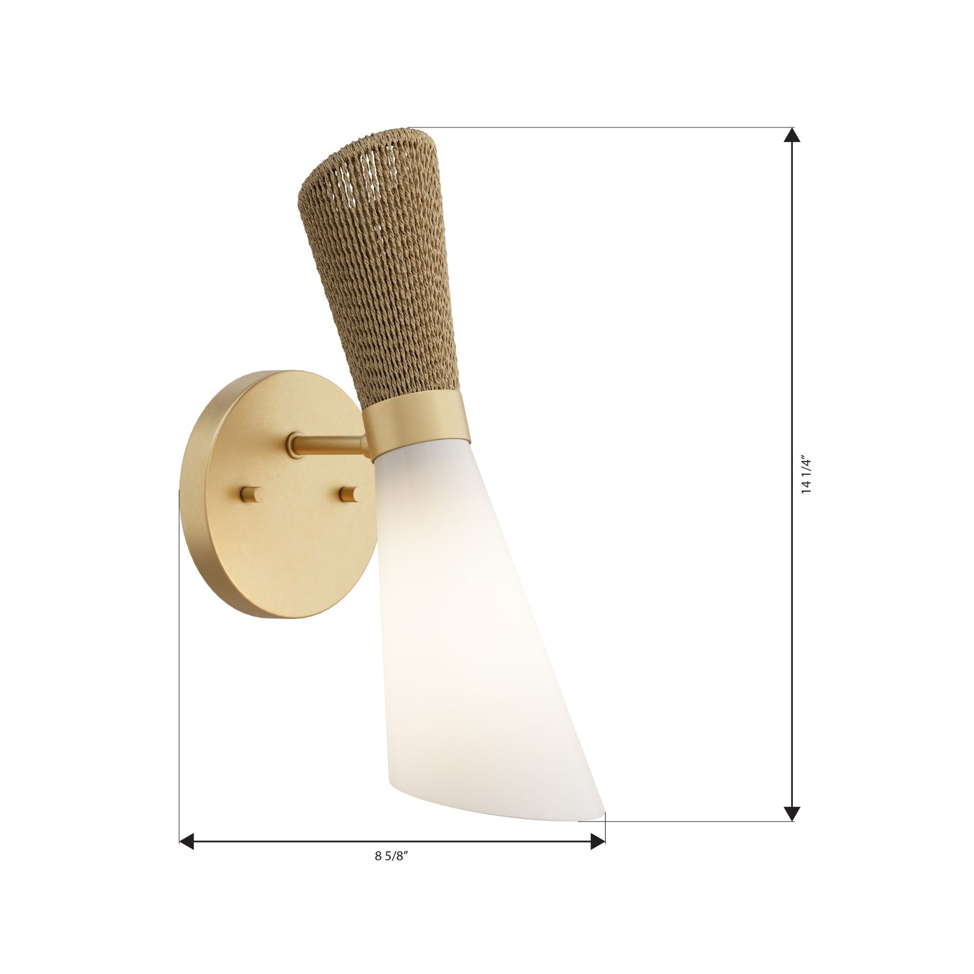 Minka-Lavery Vantrel 13.75 in. Wall Sconce, Legacy Brass with Etched Opal Glass