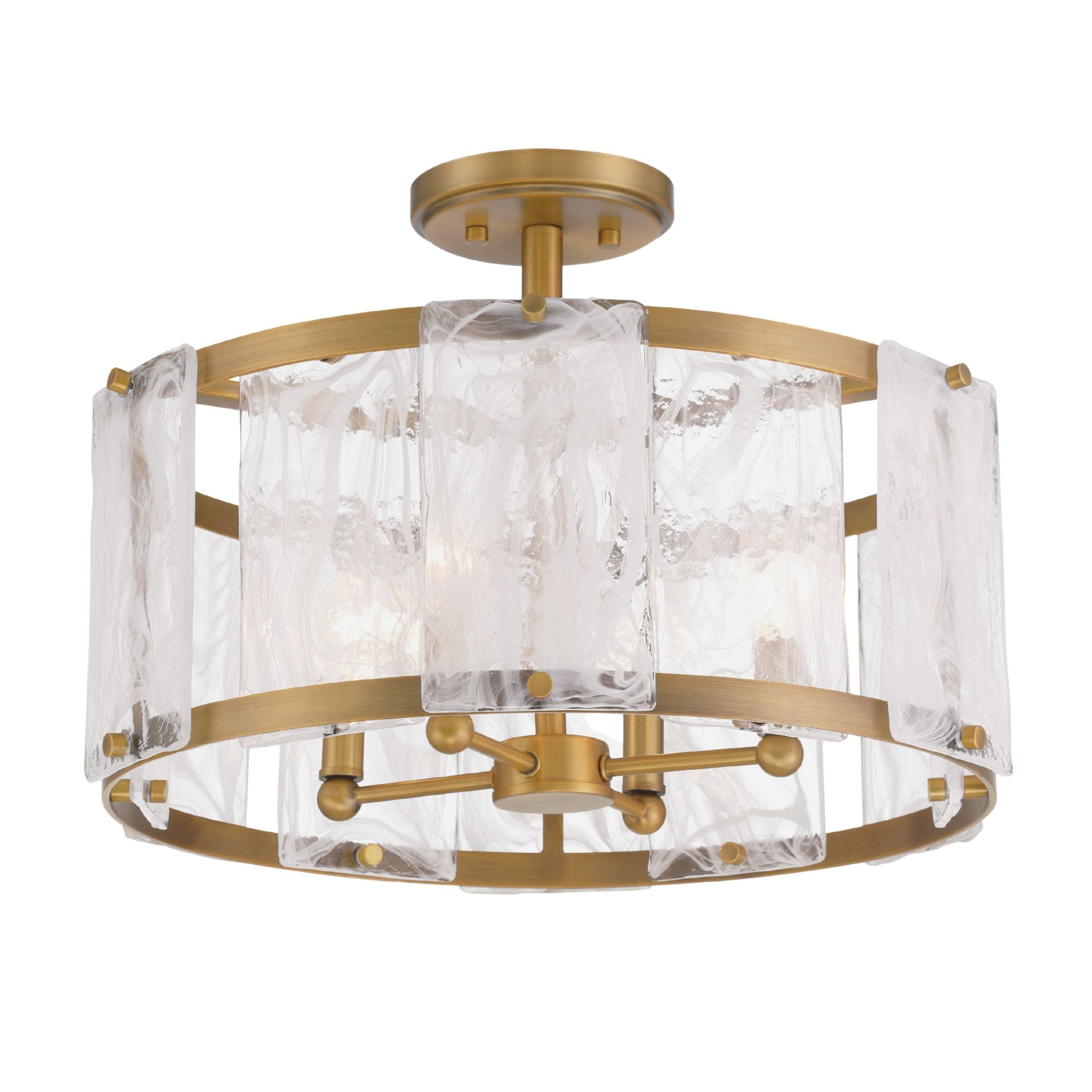 Veil 18" 4-Light Semi-Flush Mount, Legacy Brass Finish