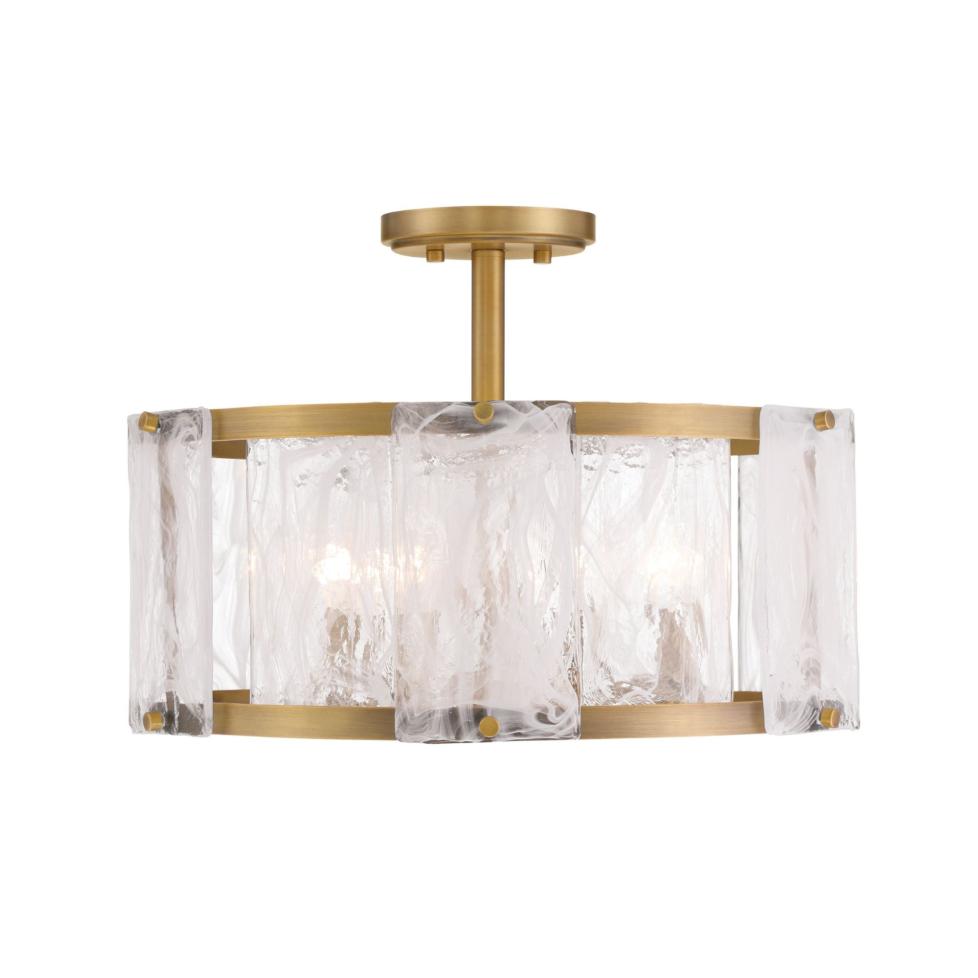 Veil 18" 4-Light Semi-Flush Mount, Legacy Brass Finish