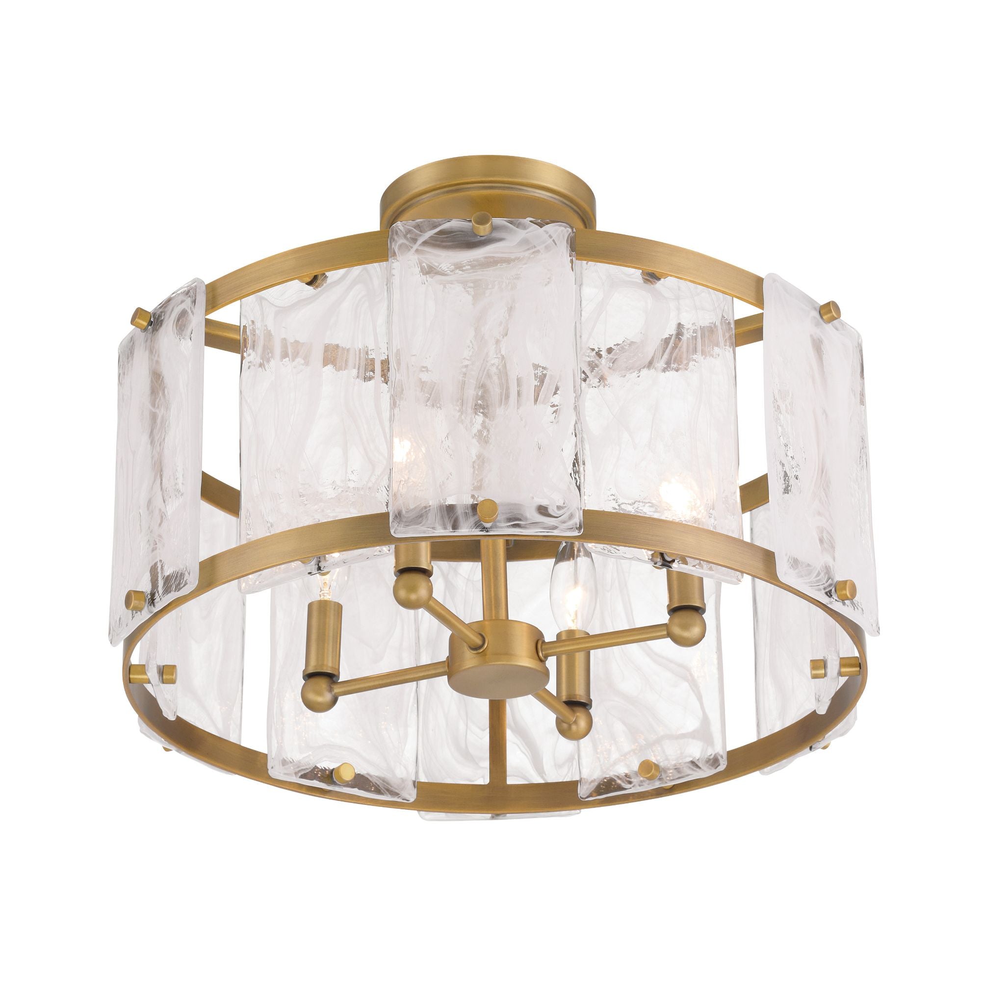 Veil 18" 4-Light Semi-Flush Mount, Legacy Brass Finish