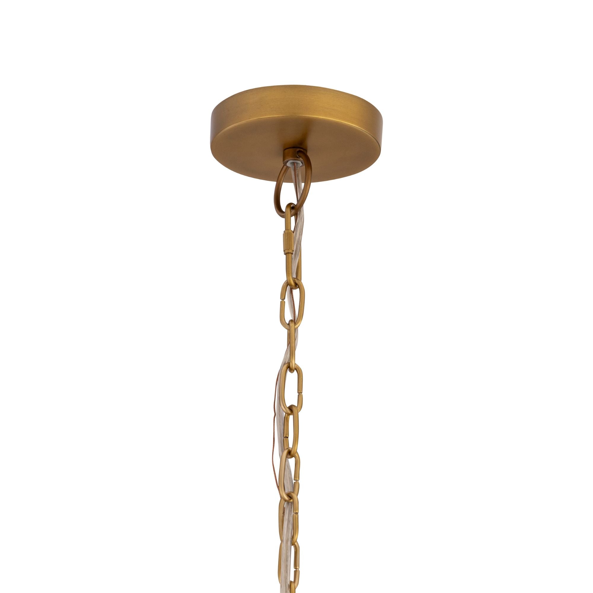 Minka-Lavery Velune 36 in. 3-Light Pendant, Legacy Brass with Textured Linen Shade