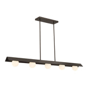 Minka-Lavery Vestra 54 in. Linear Chandelier, Dark Bronze with Etched Opal Glass