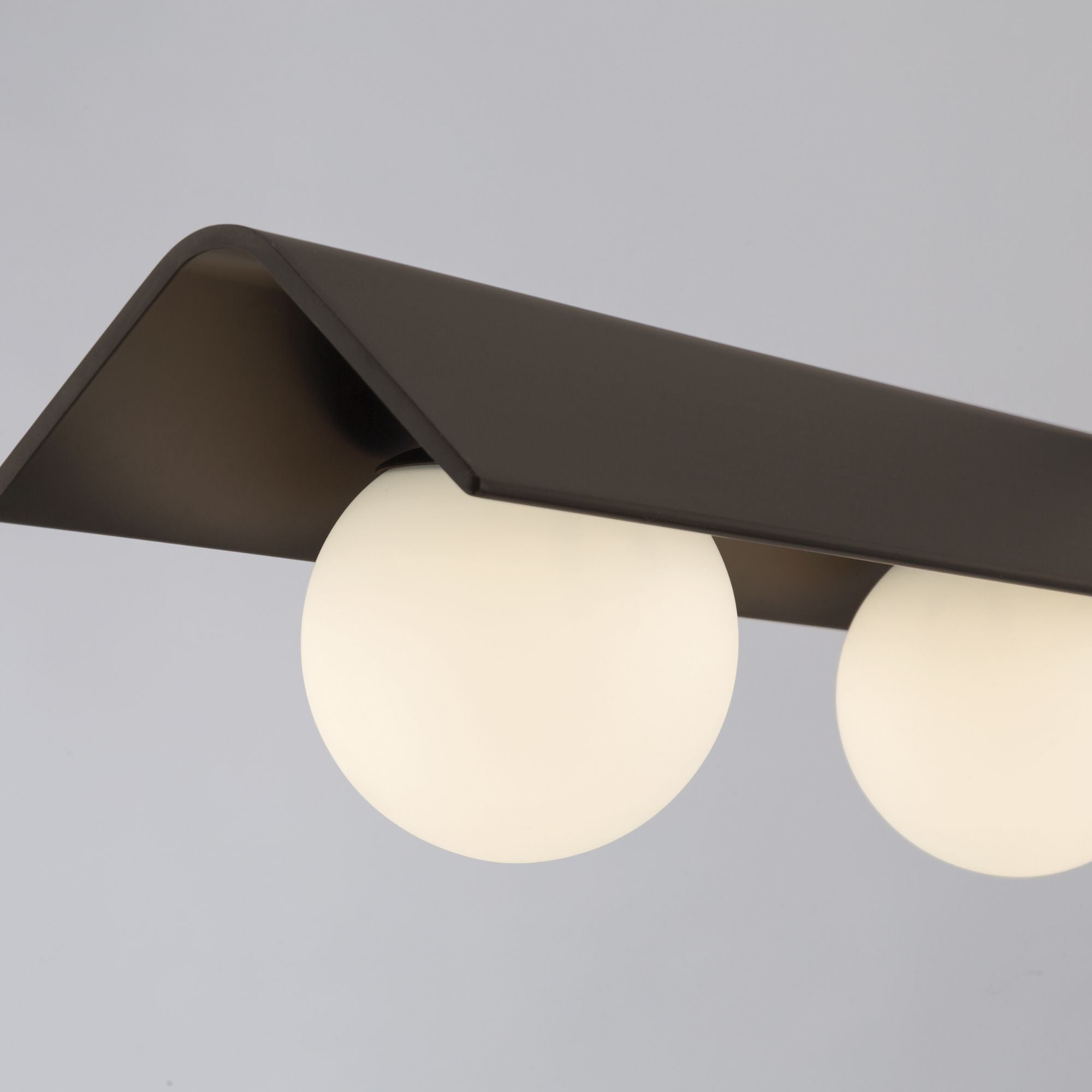 Minka-Lavery Vestra 54 in. Linear Chandelier, Dark Bronze with Etched Opal Glass