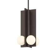 Minka-Lavery Vestra 16 in. LED Pendant, Dark Bronze with Etched Opal Glass