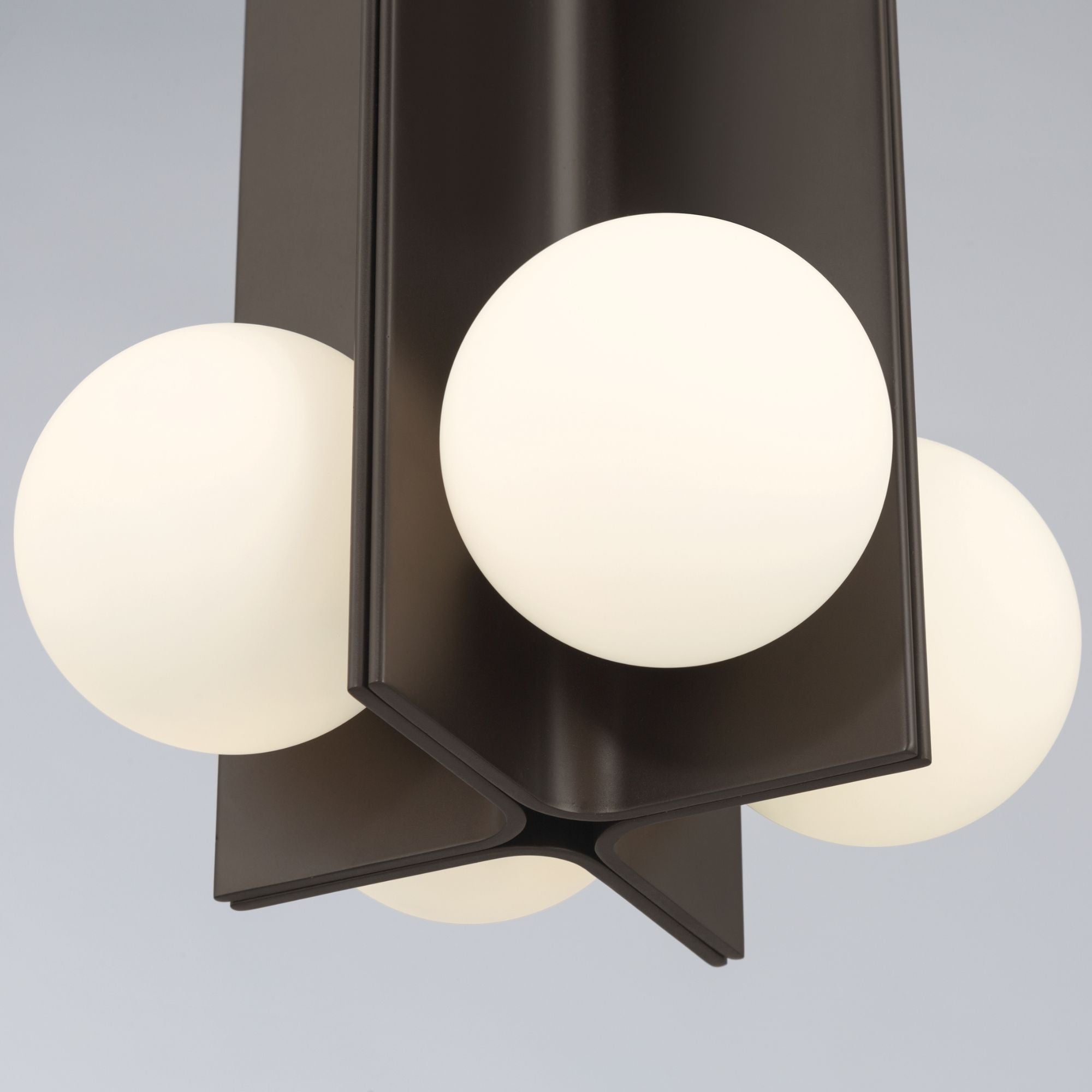Minka-Lavery Vestra 16 in. LED Pendant, Dark Bronze with Etched Opal Glass