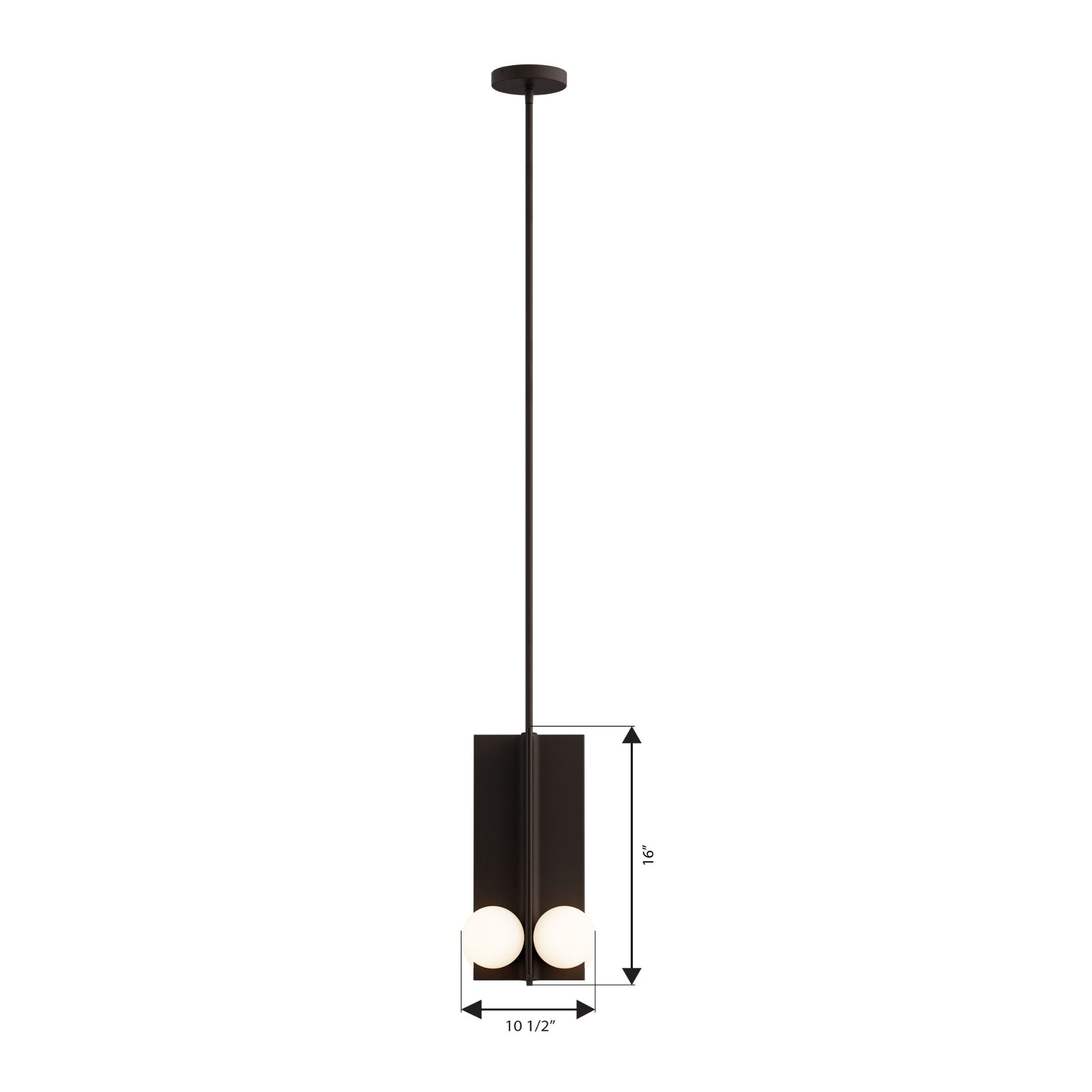 Minka-Lavery Vestra 16 in. LED Pendant, Dark Bronze with Etched Opal Glass