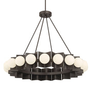 Minka-Lavery Vestra 37.5 in. LED Pendant, Dark Bronze with Etched Opal Glass