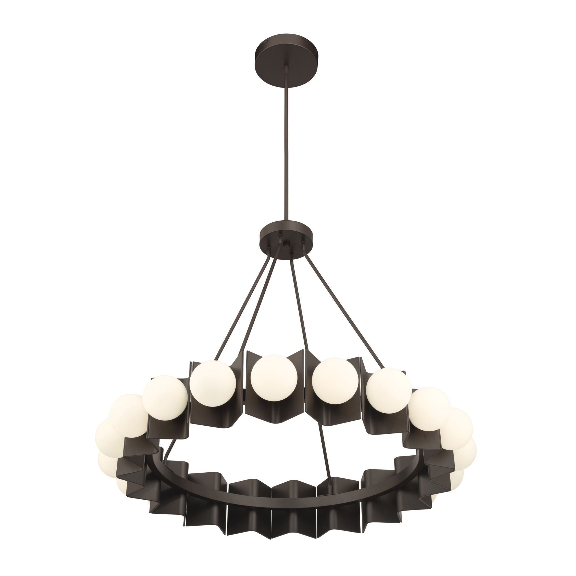 Minka-Lavery Vestra 37.5 in. LED Pendant, Dark Bronze with Etched Opal Glass