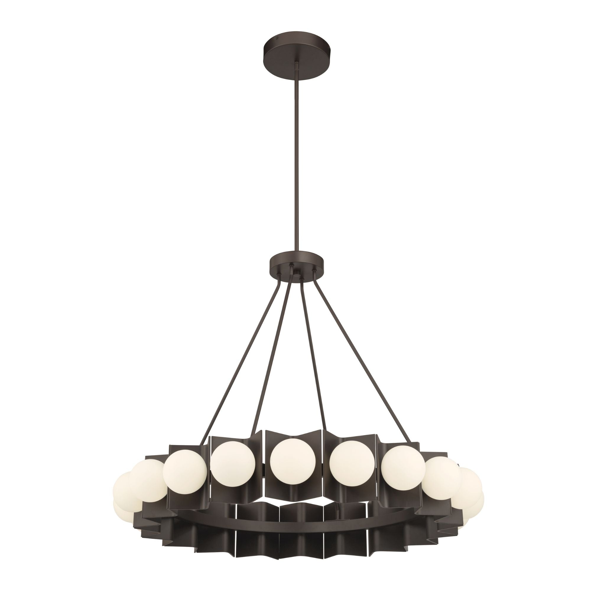 Minka-Lavery Vestra 37.5 in. LED Pendant, Dark Bronze with Etched Opal Glass