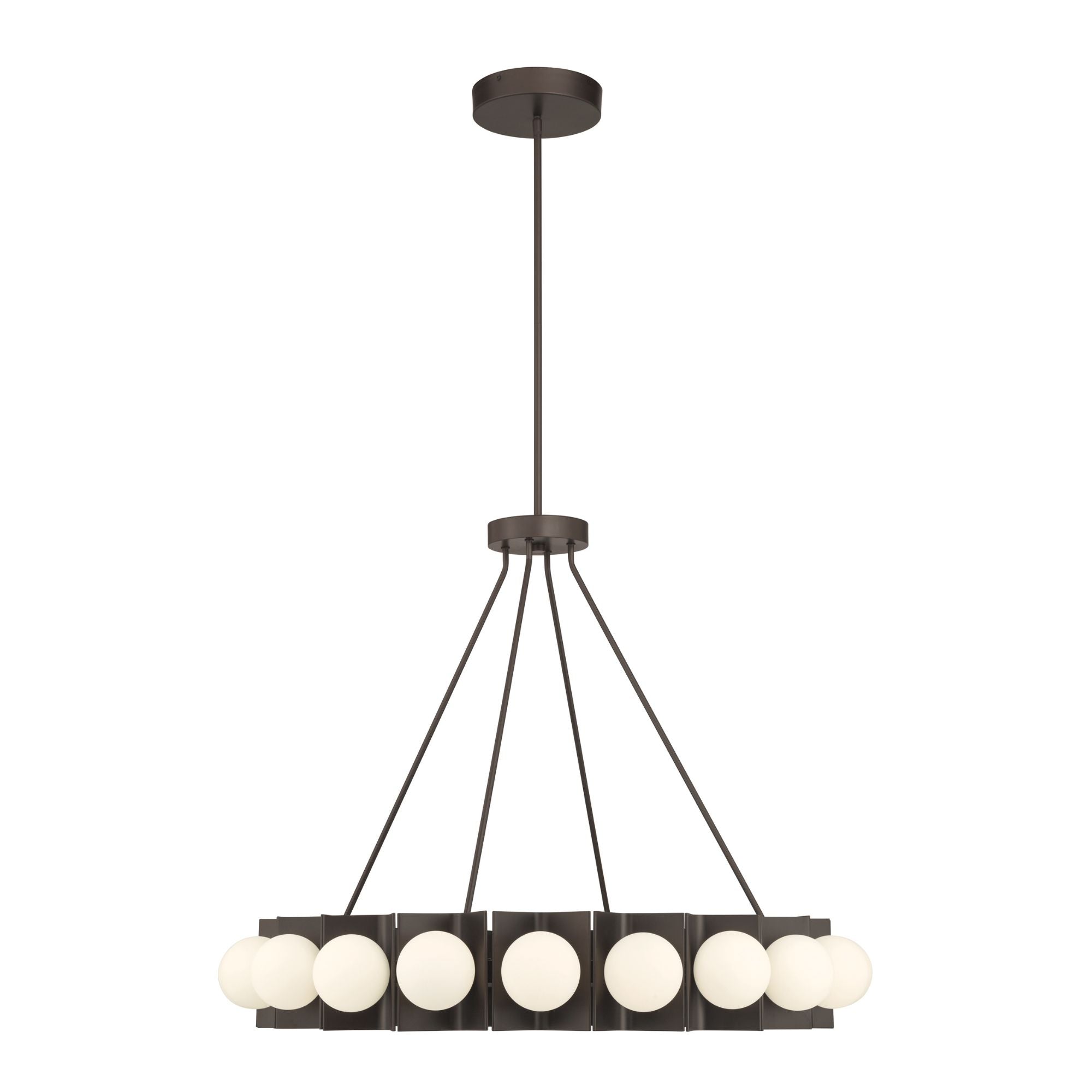 Minka-Lavery Vestra 37.5 in. LED Pendant, Dark Bronze with Etched Opal Glass