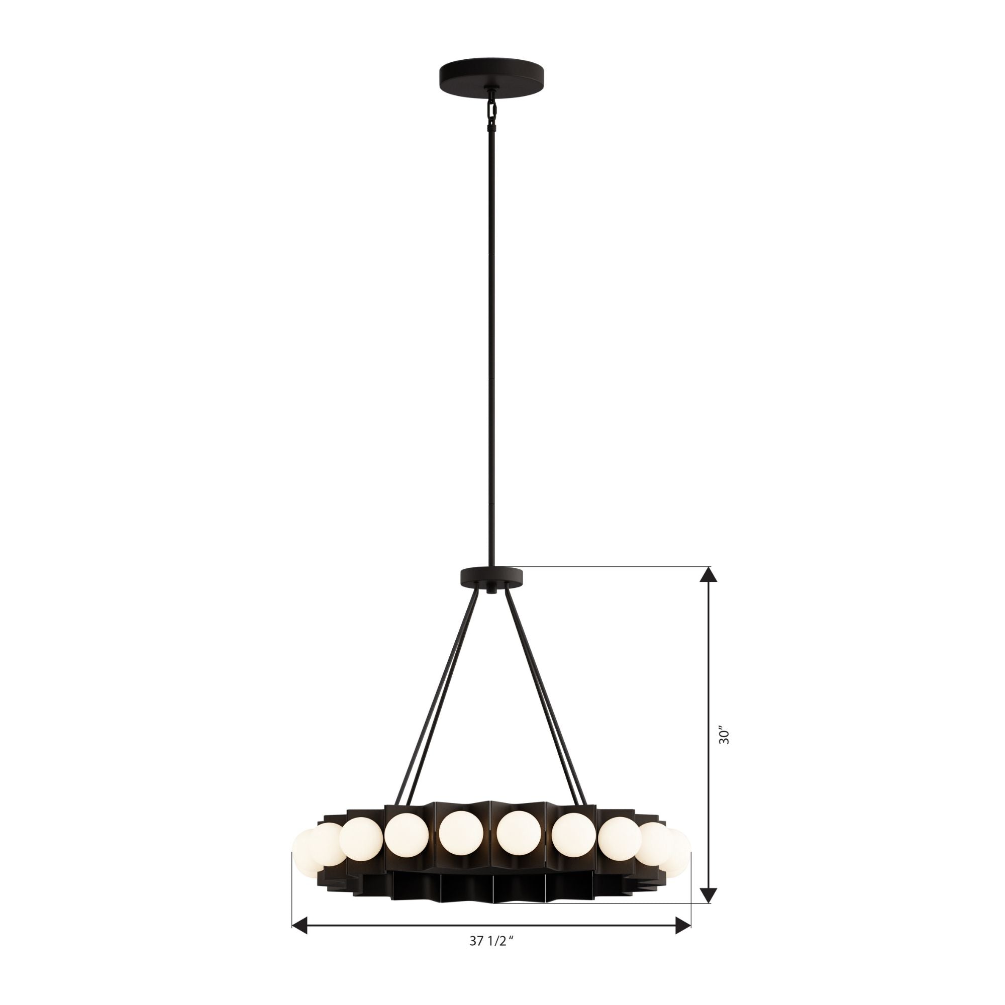 Minka-Lavery Vestra 37.5 in. LED Pendant, Dark Bronze with Etched Opal Glass