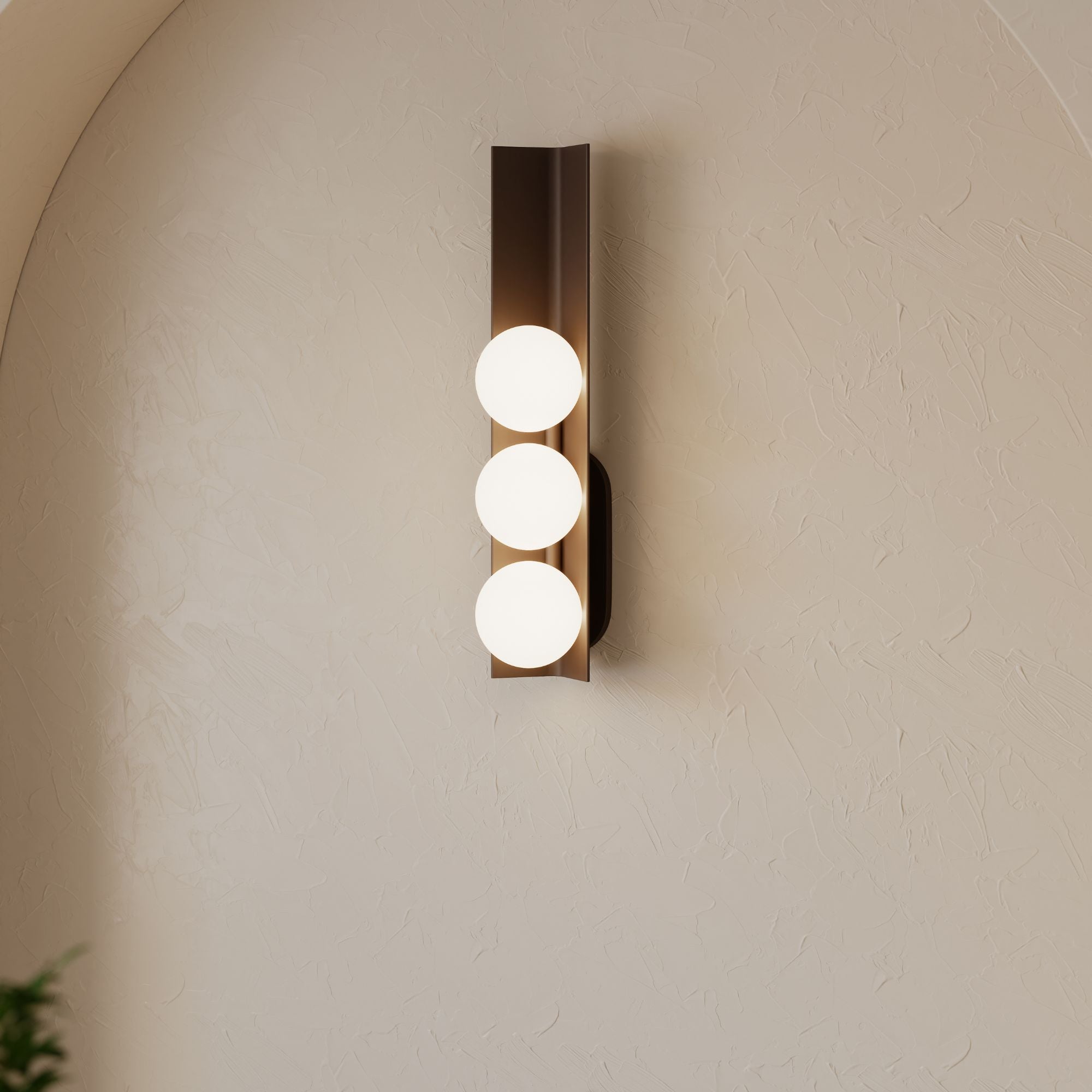 Minka-Lavery Vestra 25.25 in. Wall Sconce, Dark Bronze with Etched Opal Glass