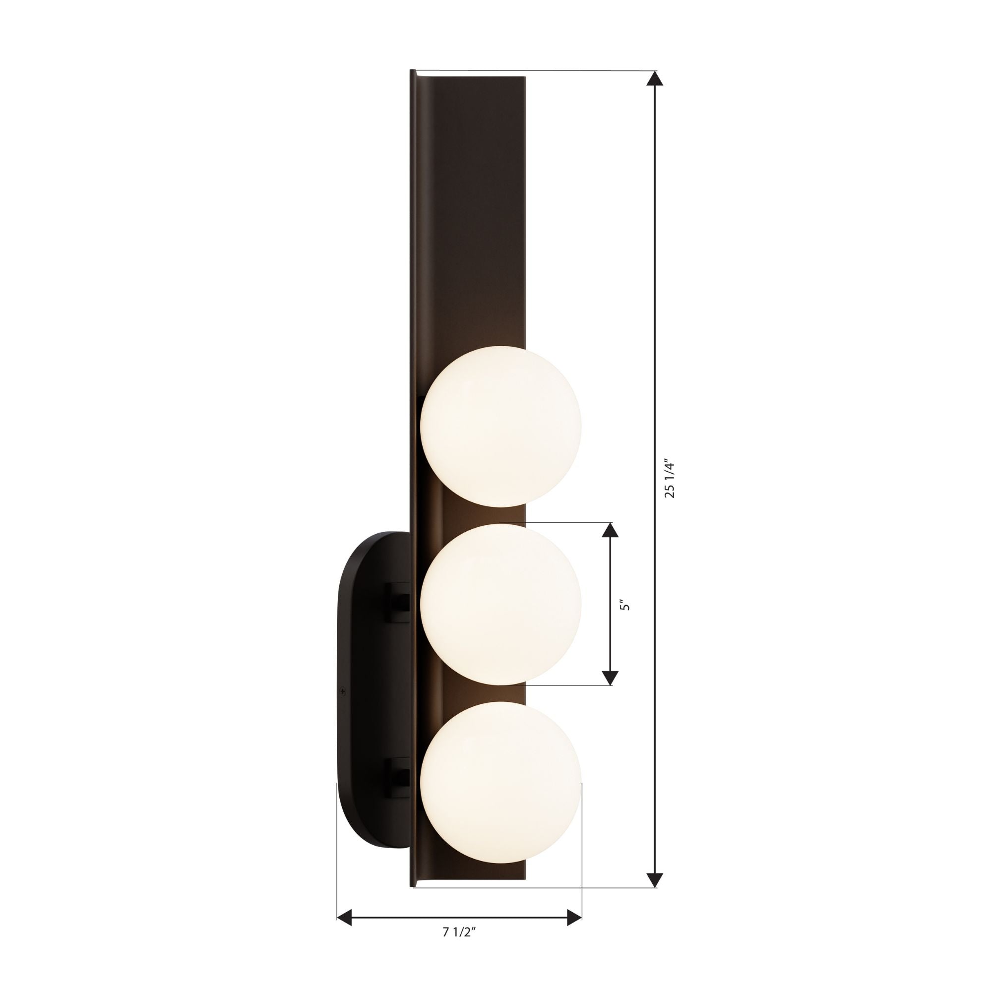 Minka-Lavery Vestra 25.25 in. Wall Sconce, Dark Bronze with Etched Opal Glass