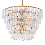 Minka-Lavery Vionne 35 in. 8-Light Pendant, Legacy Brass with Clear Dimpled Glass