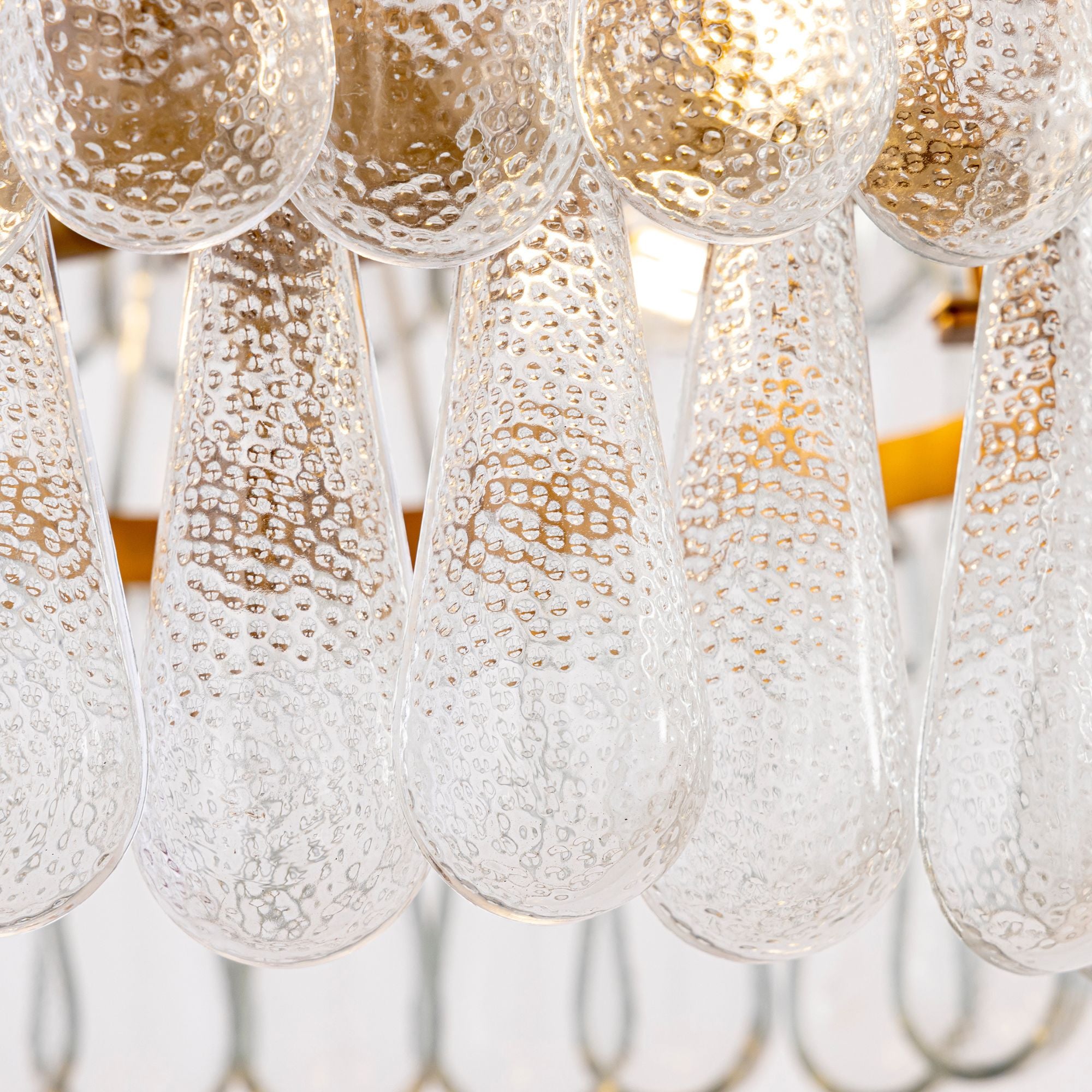 Minka-Lavery Vionne 35 in. 8-Light Pendant, Legacy Brass with Clear Dimpled Glass