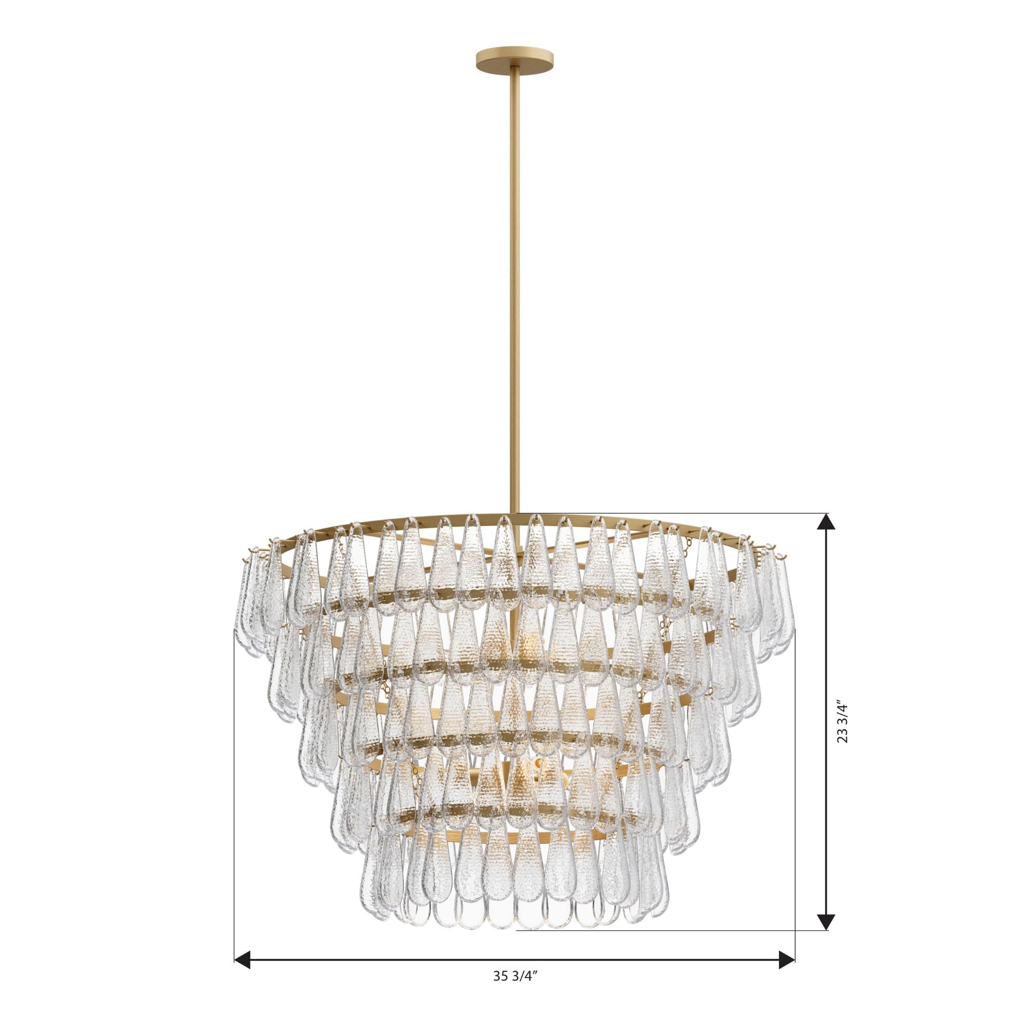 Minka-Lavery Vionne 35 in. 8-Light Pendant, Legacy Brass with Clear Dimpled Glass