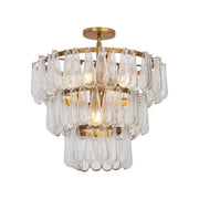 Minka-Lavery Vionne 21.5 in. 5-Light Semi-Flush Mount, Legacy Brass with Clear Dimpled Glass