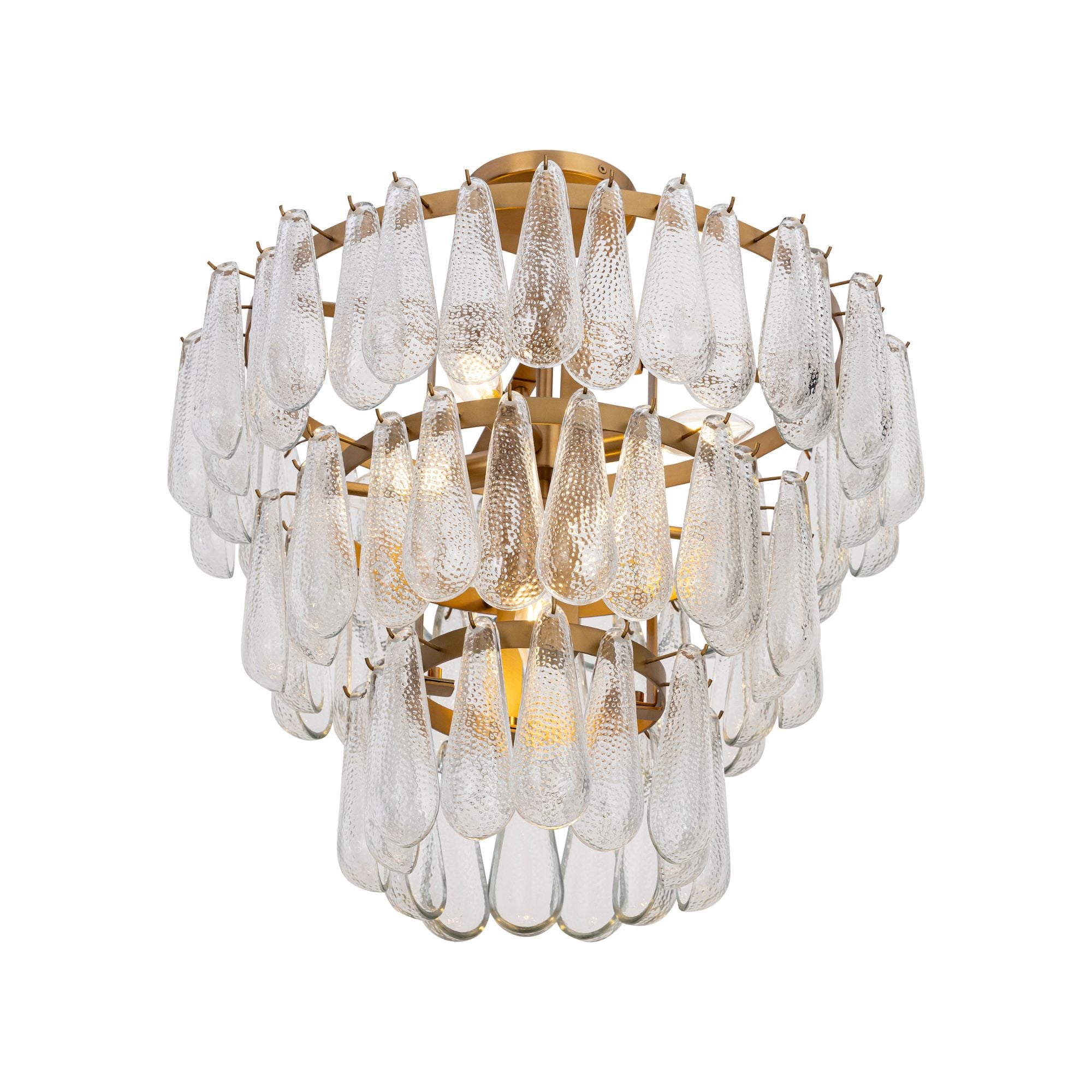 Minka-Lavery Vionne 21.5 in. 5-Light Semi-Flush Mount, Legacy Brass with Clear Dimpled Glass