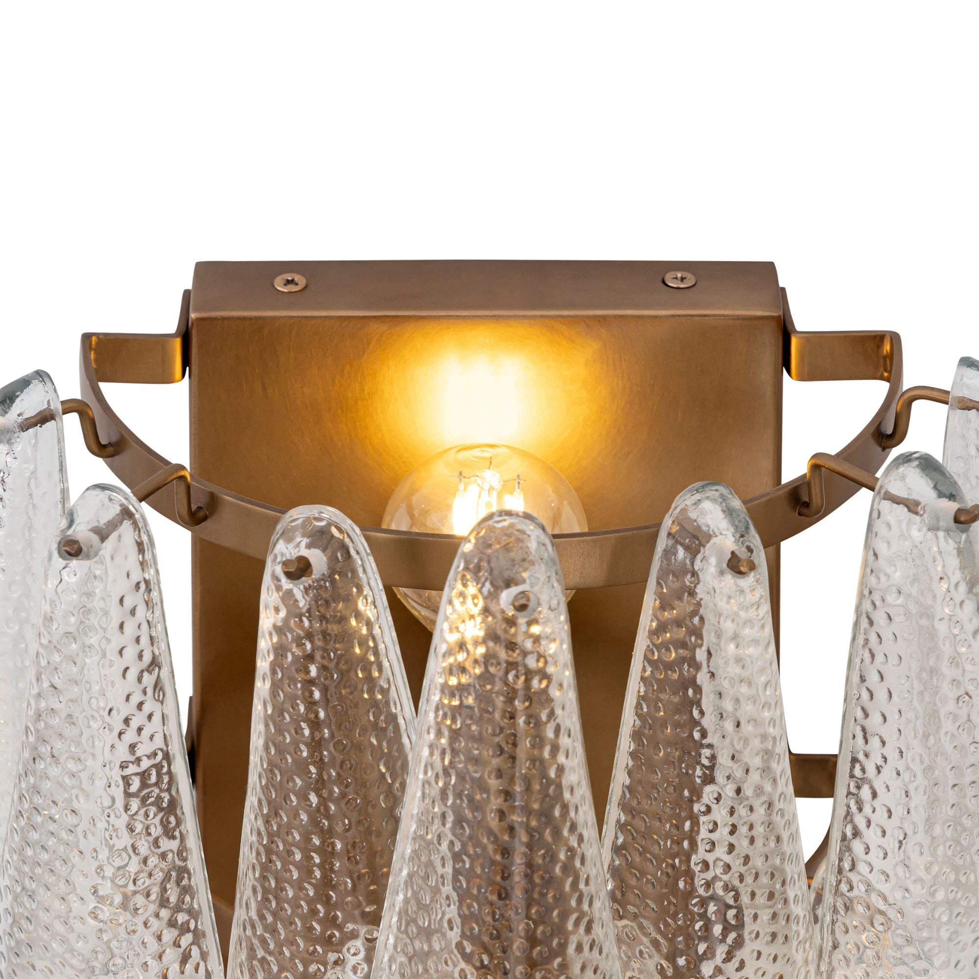 Minka-Lavery Vionne 15 in. 2-Light Wall Sconce, Legacy Brass with Clear Dimpled Glass