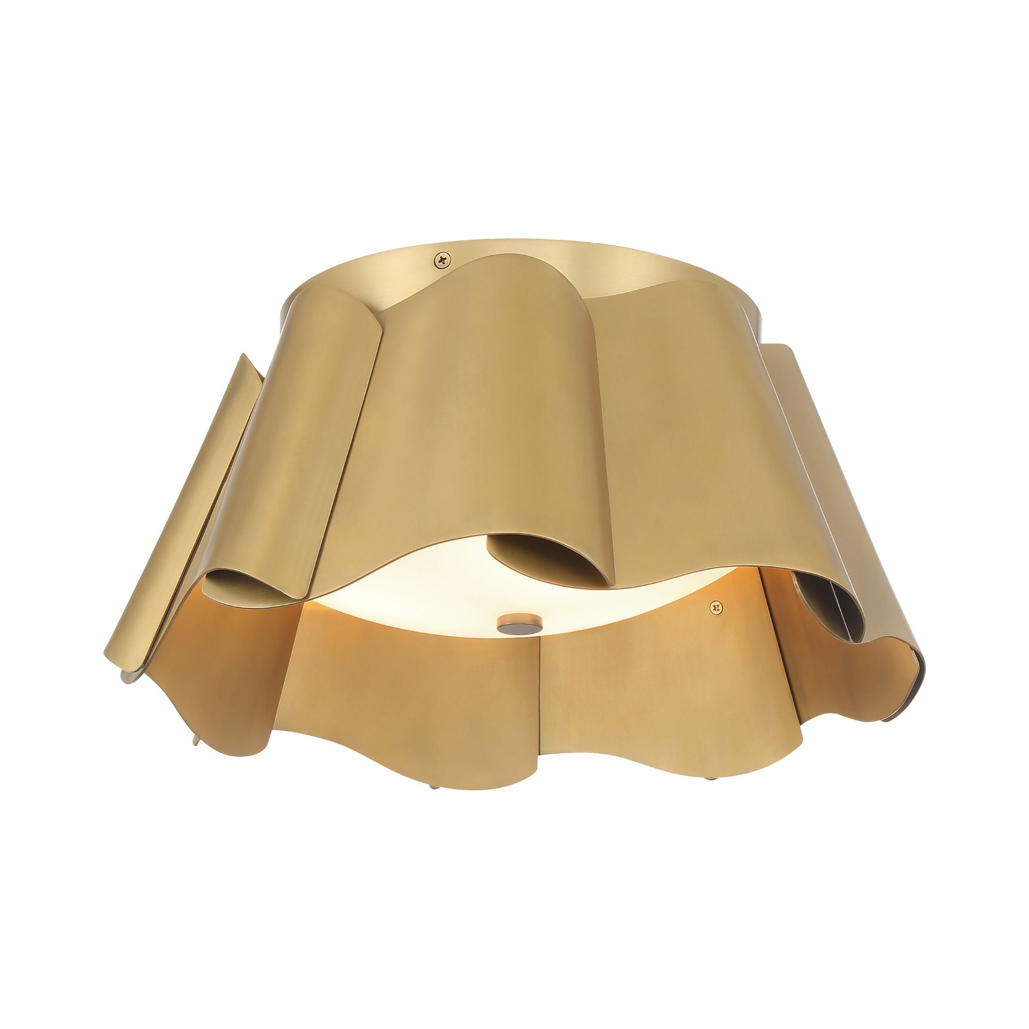 Waveform 14" 3-Light Flush Mount, Legacy Brass Finish