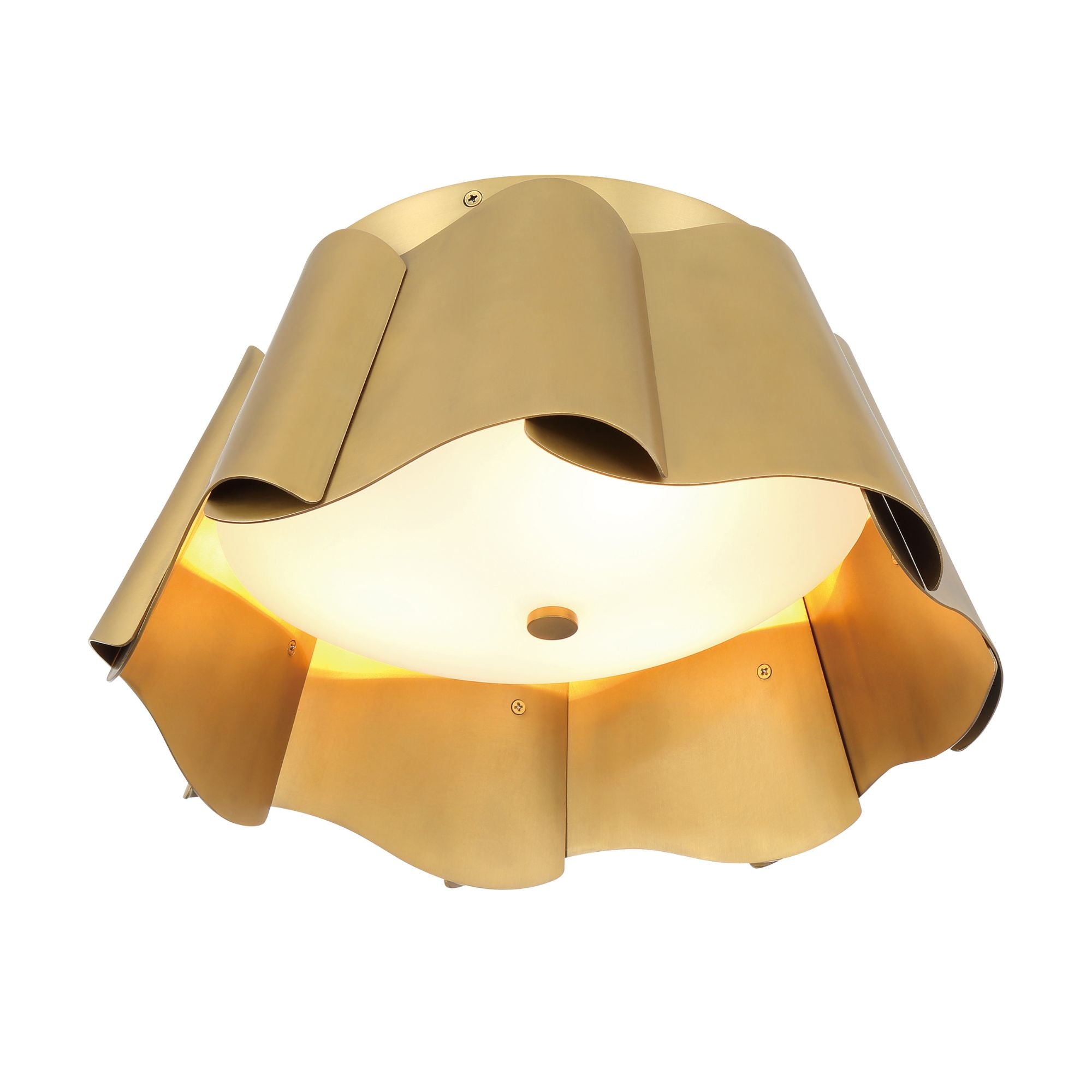 Waveform 14" 3-Light Flush Mount, Legacy Brass Finish