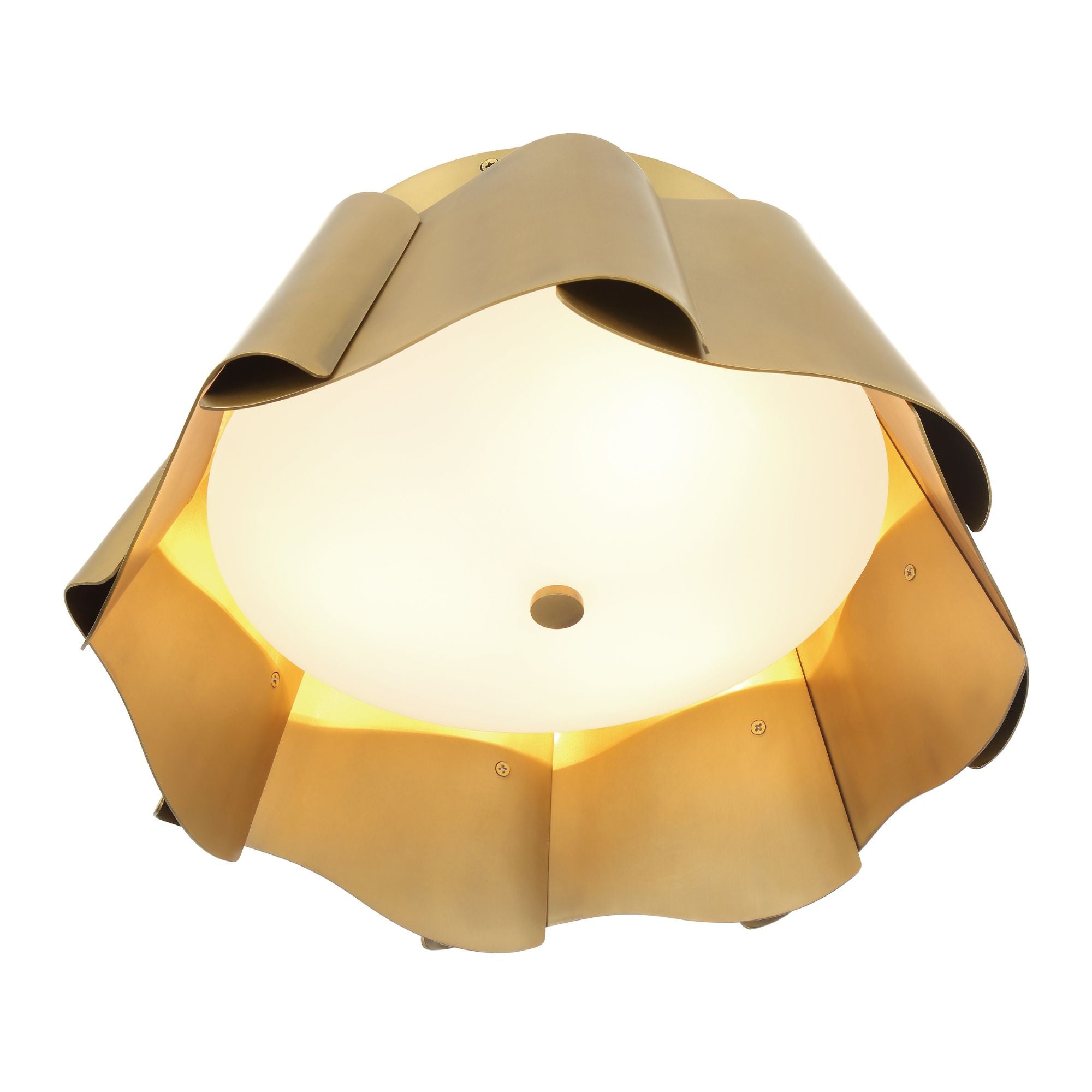 Waveform 14" 3-Light Flush Mount, Legacy Brass Finish